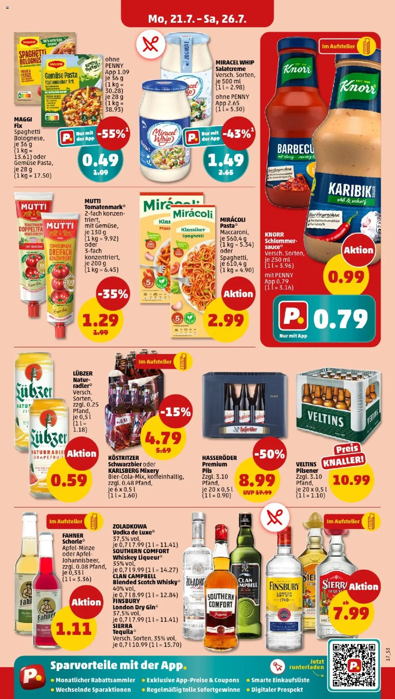 Penny - Thüringen  - gültig ab dem 21.07.2025 | Seite: 17 | Produkte: Miracel whip, Southern comfort, Mixery, Vodka