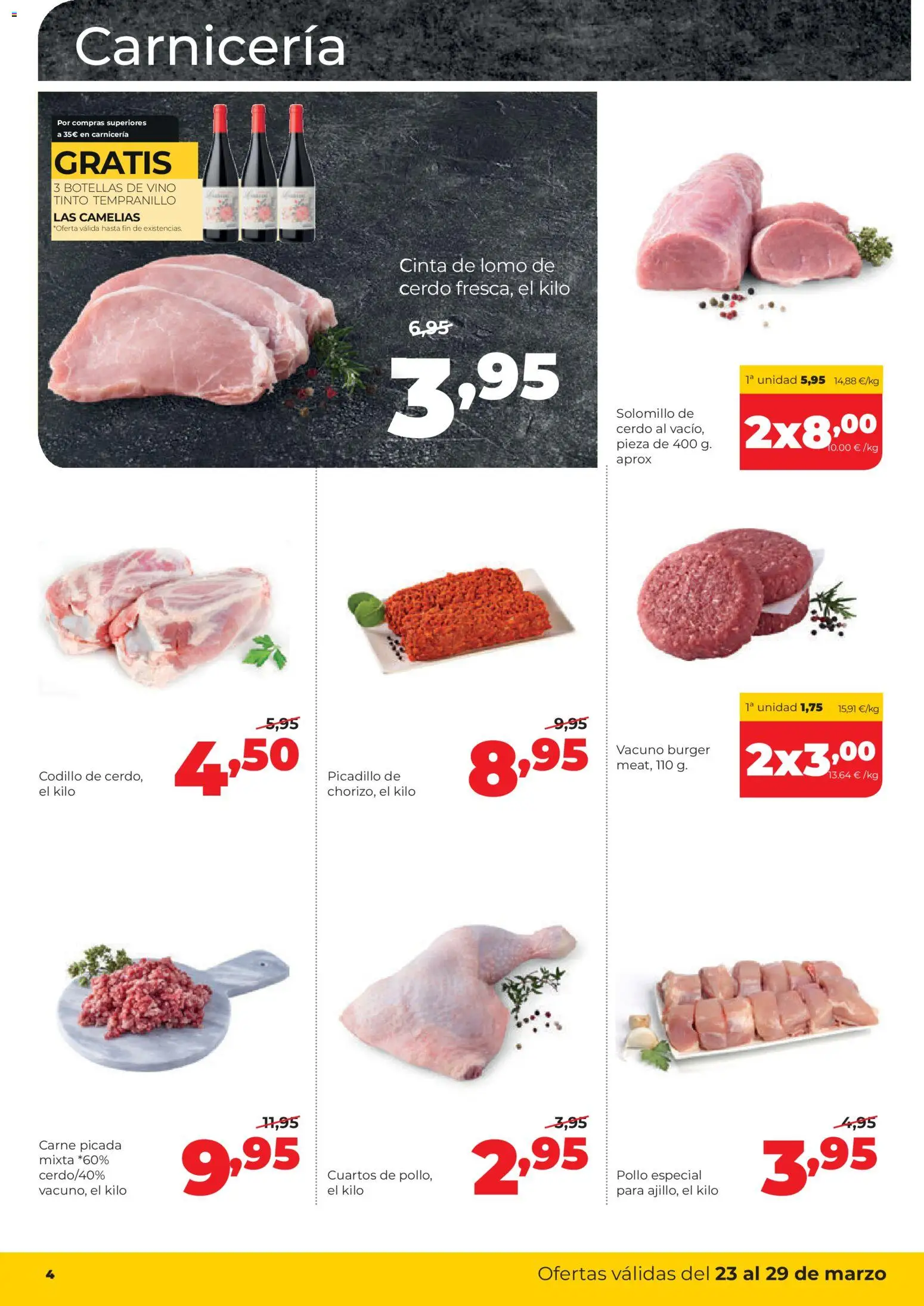 Alimerka folleto Asturias │ válido desde el 23.03.2026 | Página: 4 | Productos: Solomillo de cerdo, Vino, Cerdo