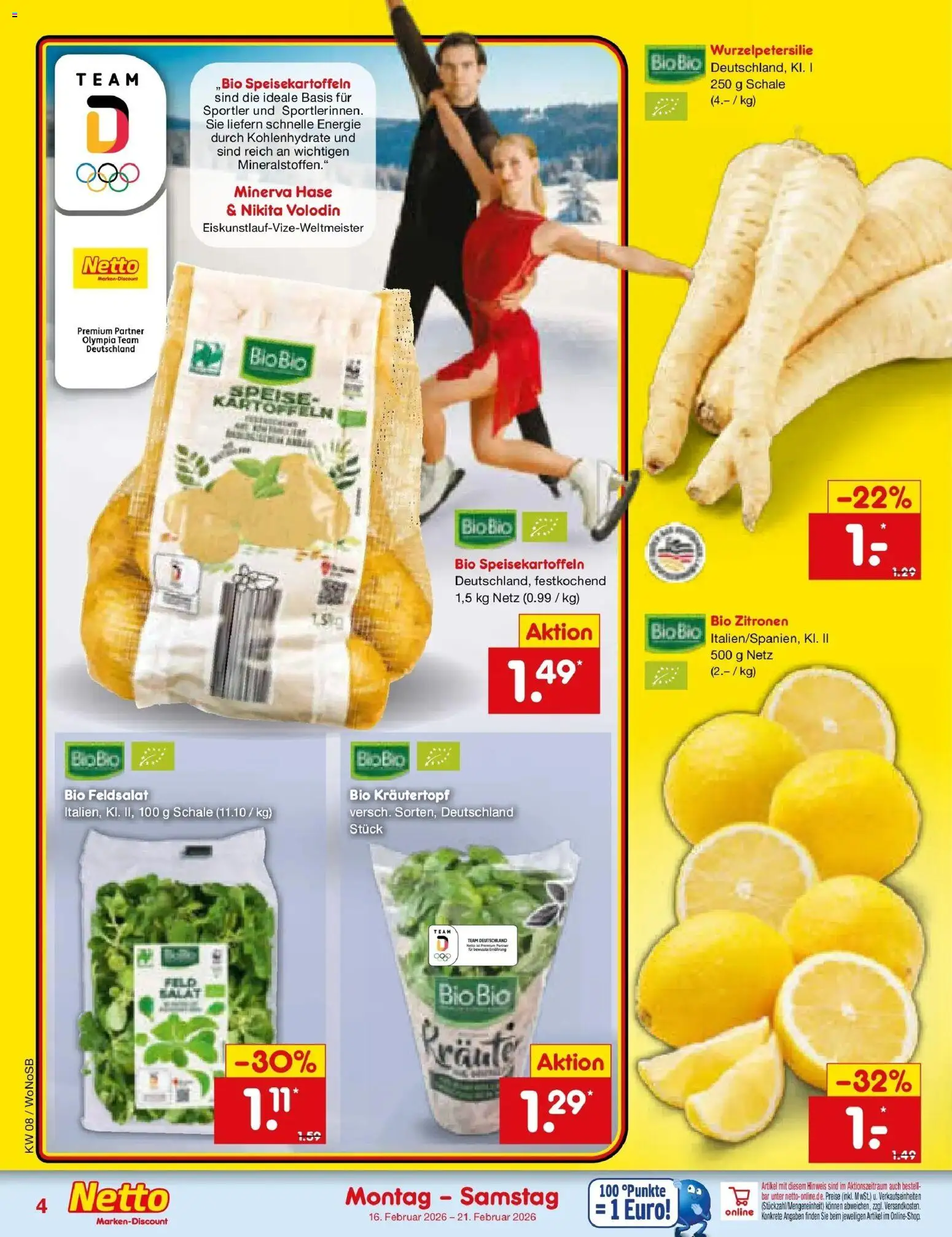 Netto Marken-Discount prospekt Lahnau	 – gültig ab 16.02.2026 | Seite: 4 | Produkte: Kartoffeln, Zitronen