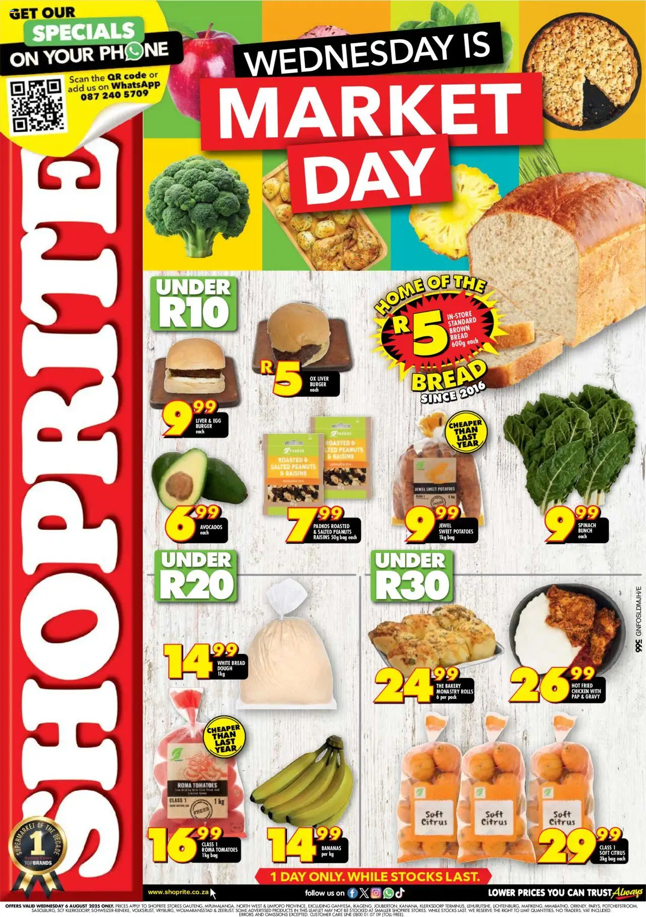 Shoprite Gauteng - Market Day Deals │ valid from 06.08.2025 | Page: 1 | Products: Phone, Desmaquilante, Peanuts, Gravy