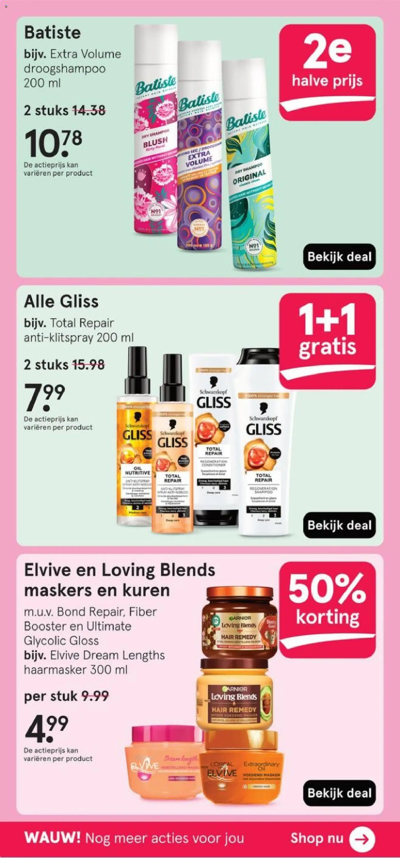 {H1} | Pagina: 22 | Producten: Droogshampoo, Kan, Blush, Haarmasker