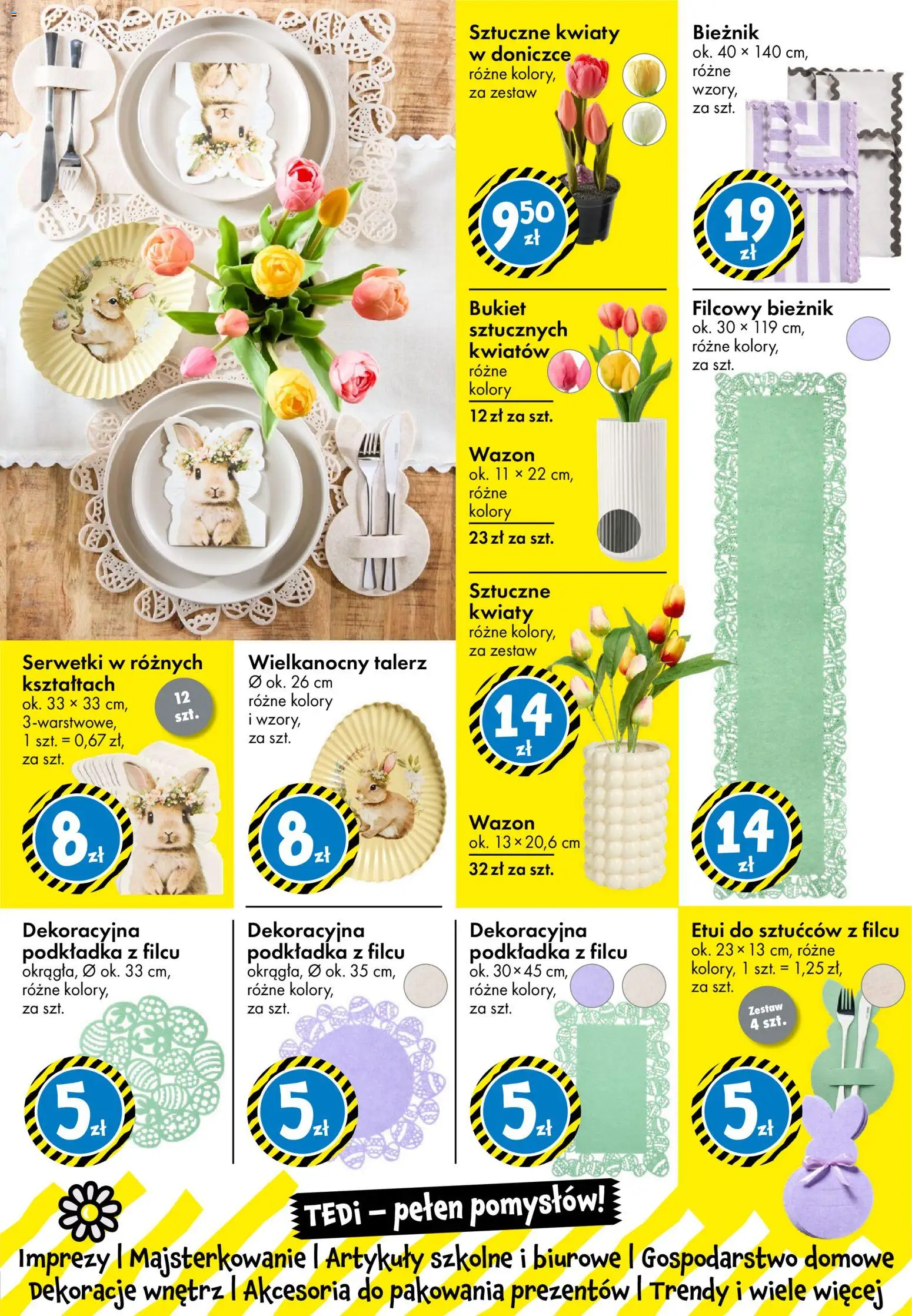 TEDi gazetka od 06.03.2026 | Strona: 6 | Produkty: Wazon, Artykuły szkolne, Kwiaty
