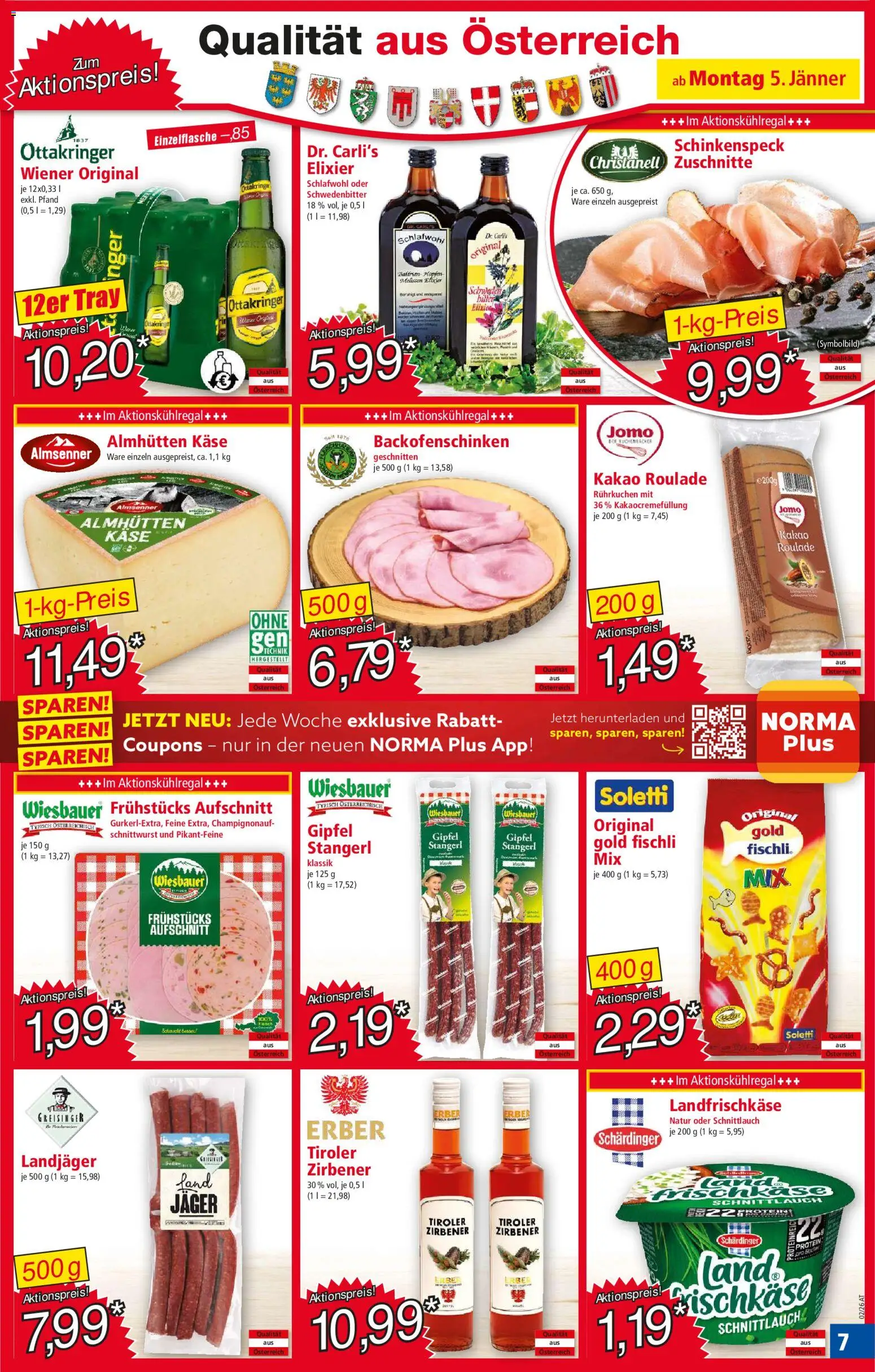 Norma Flugblatt gültig ab 05.01.2025 | Seite: 7 | Produkte: Käse