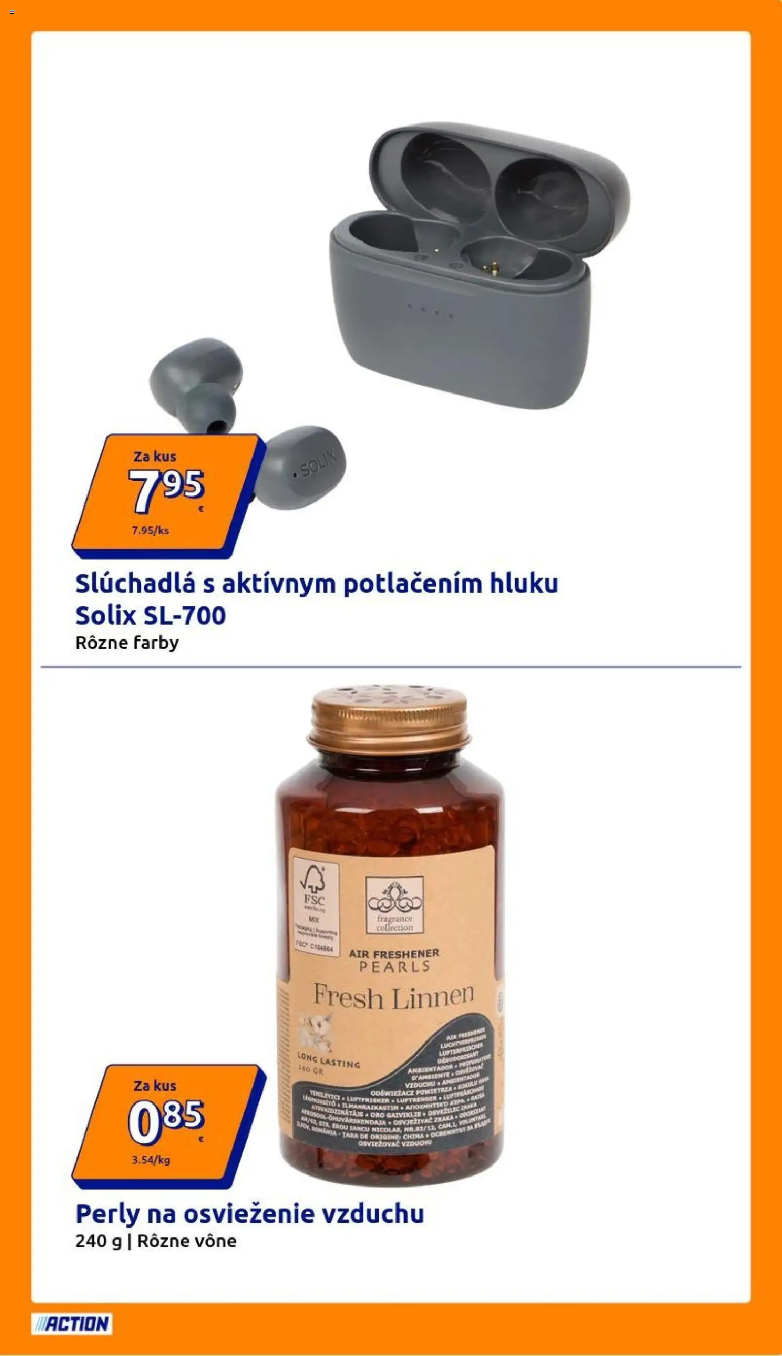 Nové Action akcie – leták je platný od 11.03.2026 | Strana: 11 | Produkty: Osviežovač vzduchu, Slúchadlá