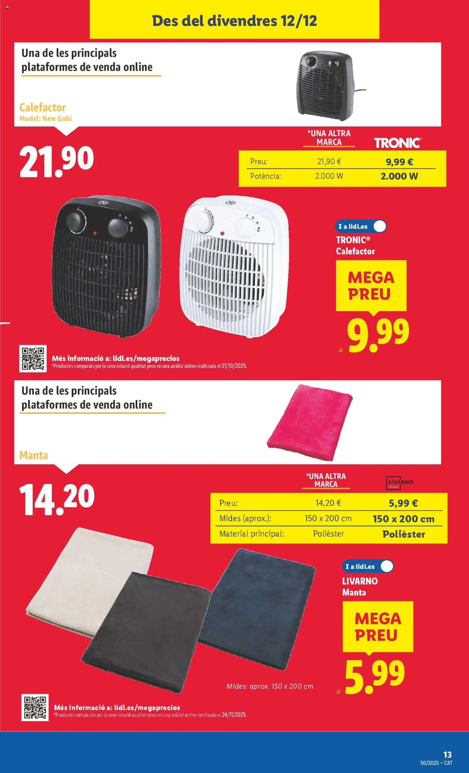 Lidl folleto de bazar │ válido desde el 08.12.2025 | Página: 31 | Productos: Manta