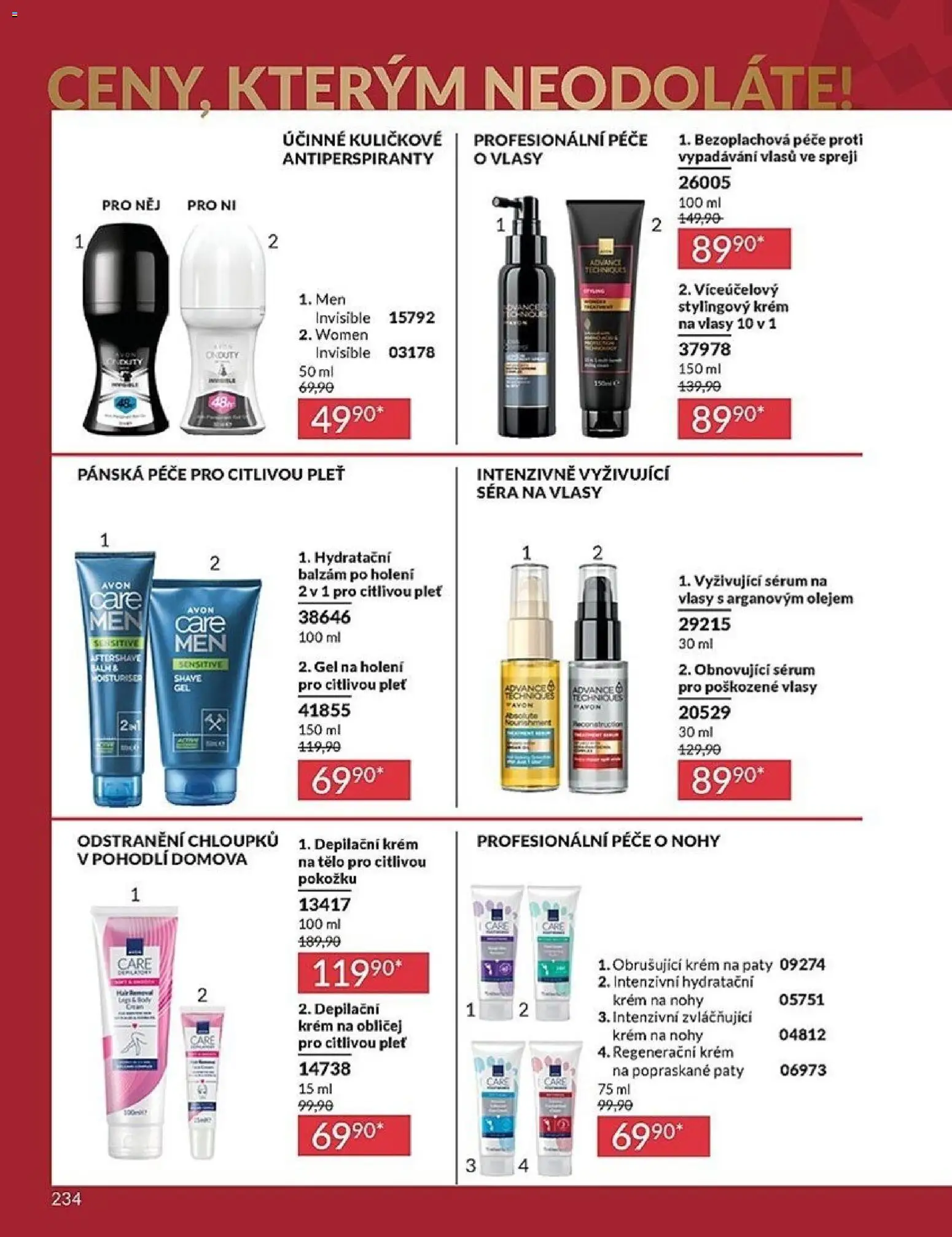 Avon katalog 12/2025 od 01.12.2025 | Strana: 234 | Produkty: Depilační krém, Sérum, Gel na holení, Krém