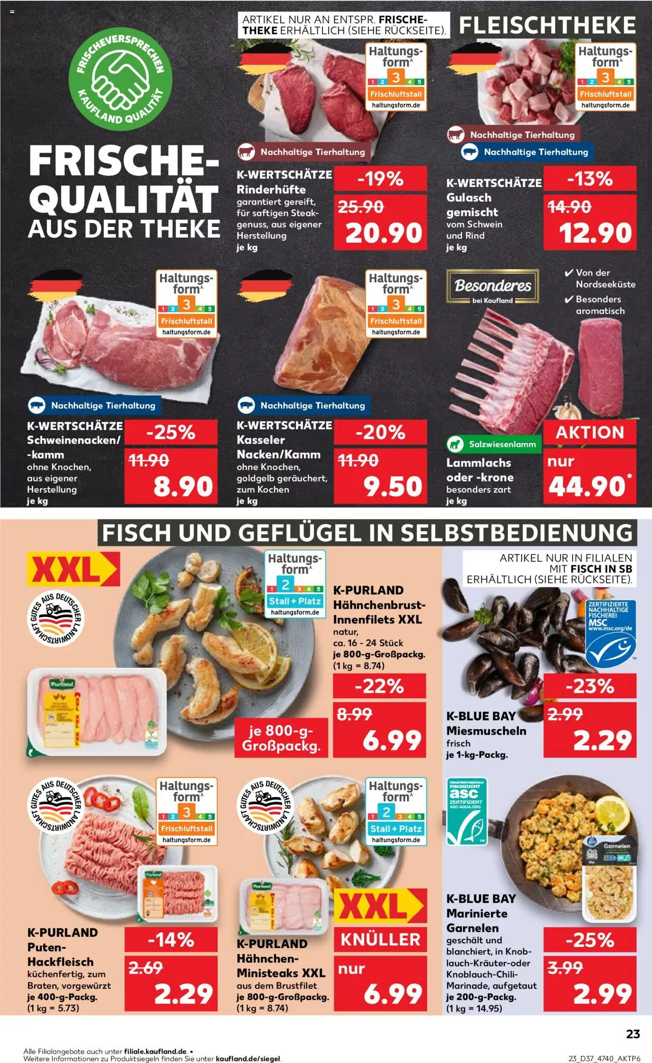 Kaufland prospekt Hannover	 – gültig ab 11.09.2025 | Seite: 23 | Produkte: Hahnchen, Theke, Fisch, Hackfleisch