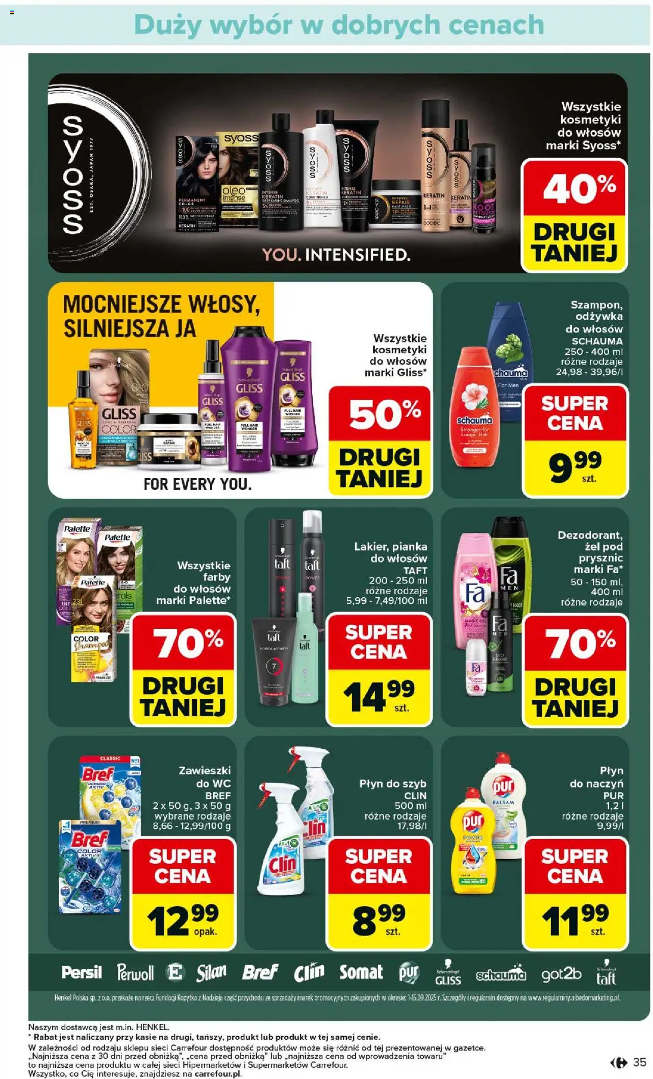Carrefour Gazetka od 01.09.2025 | Strona: 37 | Produkty: Persil, Kosmetyki, Prysznic, Odżywka