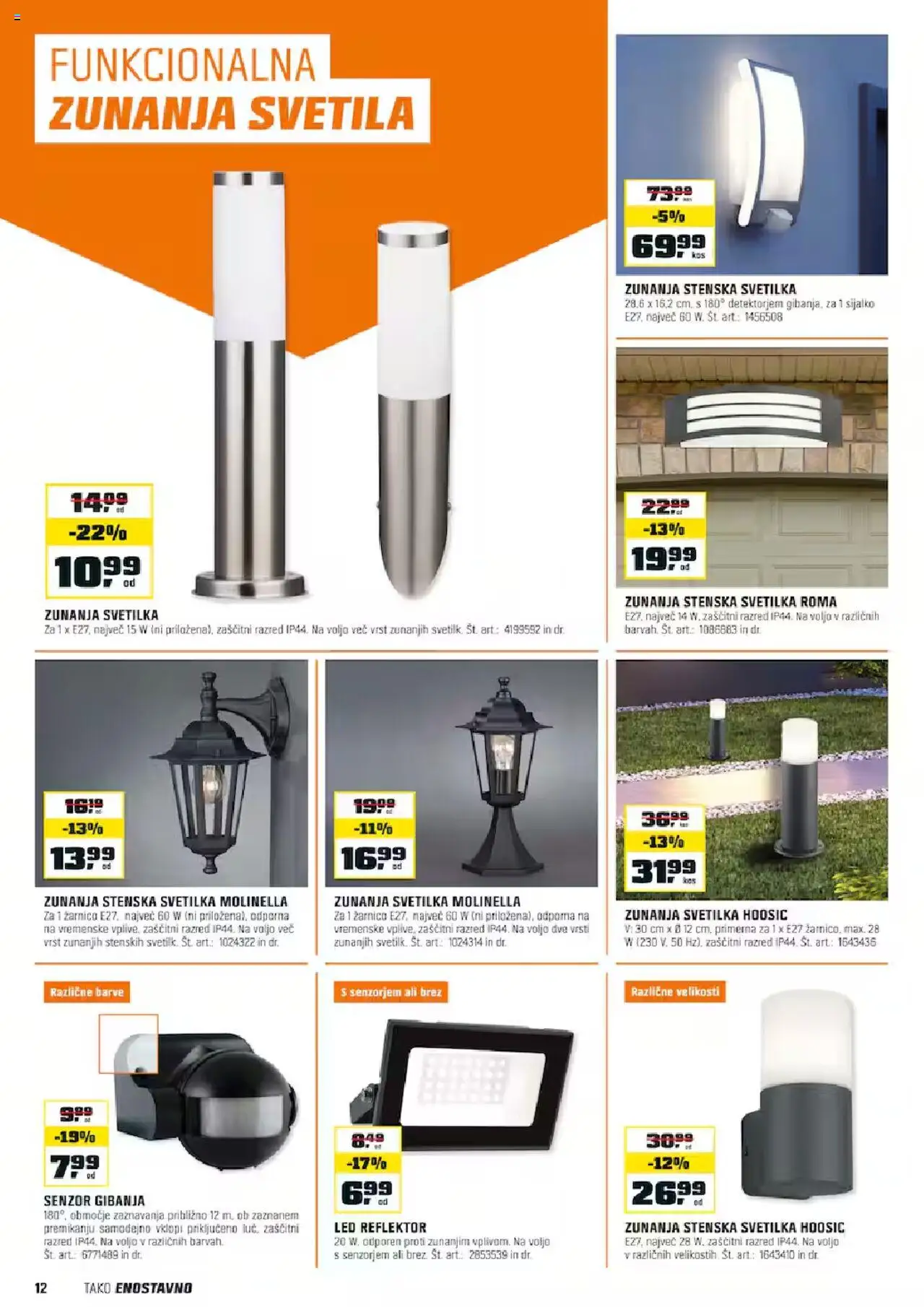 Novi OBI katalog ponudbe – veljaven od 01.09.2025 | Stran: 12 | Izdelki: Led reflektor, Svetilka, Stenska svetilka