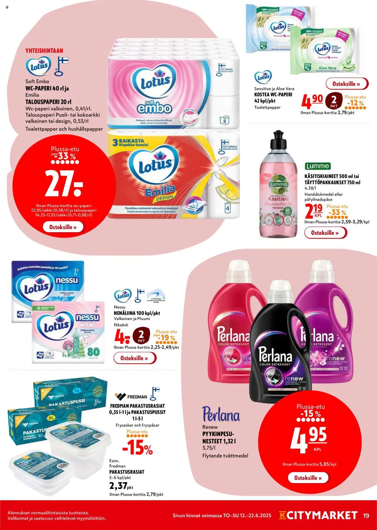  | Sivu: 19 | Tuotteet: Wc-paperi, Nenäliina, WC