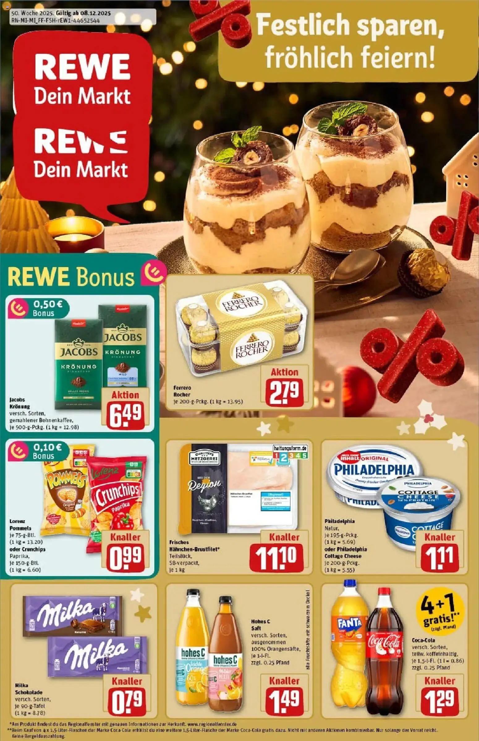 Rewe prospekt Merenberg	 – gültig ab 07.12.2025 | Seite: 1 | Produkte: Fanta, Ferrero rocher, Paprika, Saft