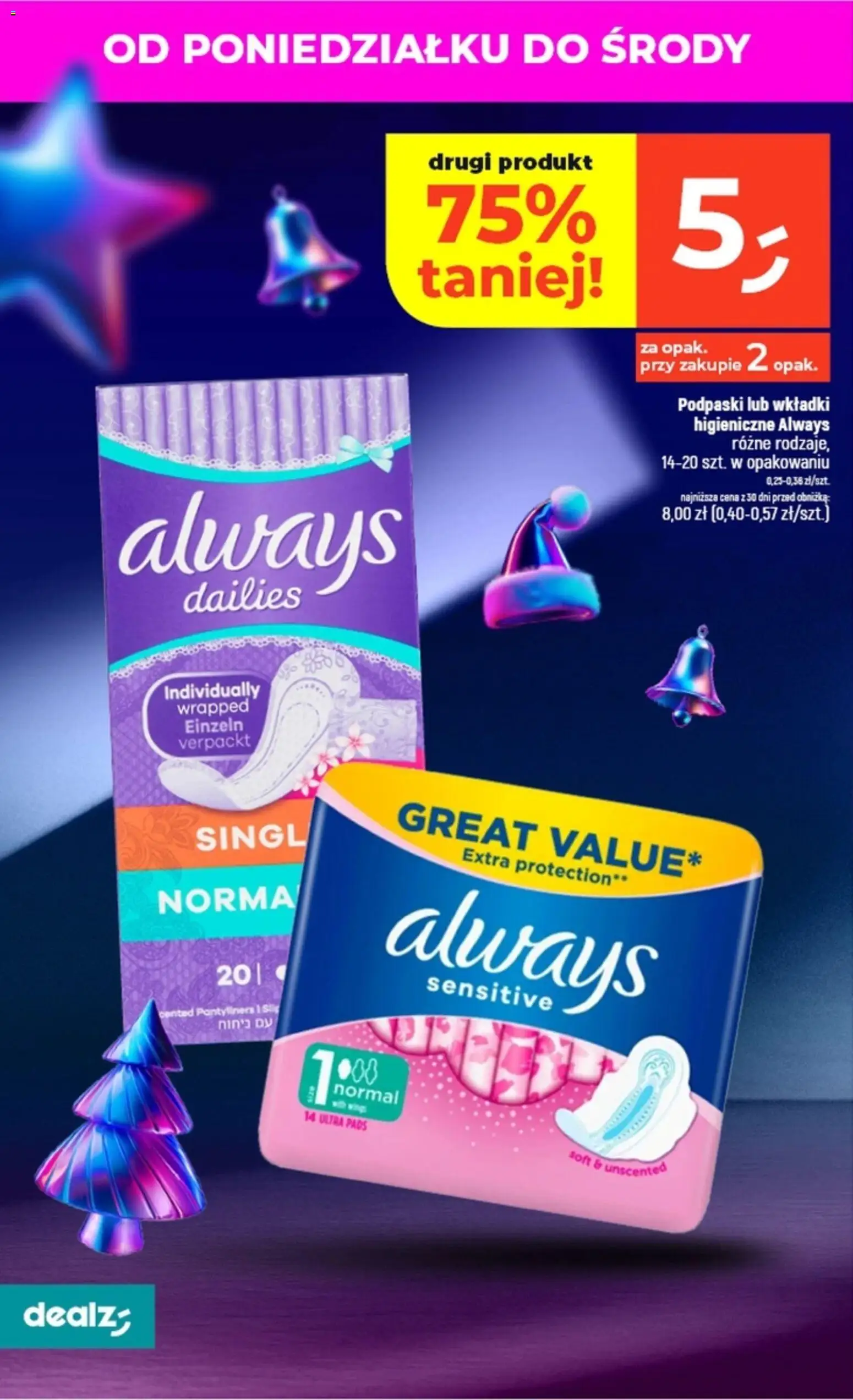 Dealz Gazetka od 06.11.2025 | Strona: 48 | Produkty: Podpaski, Wkładki higieniczne