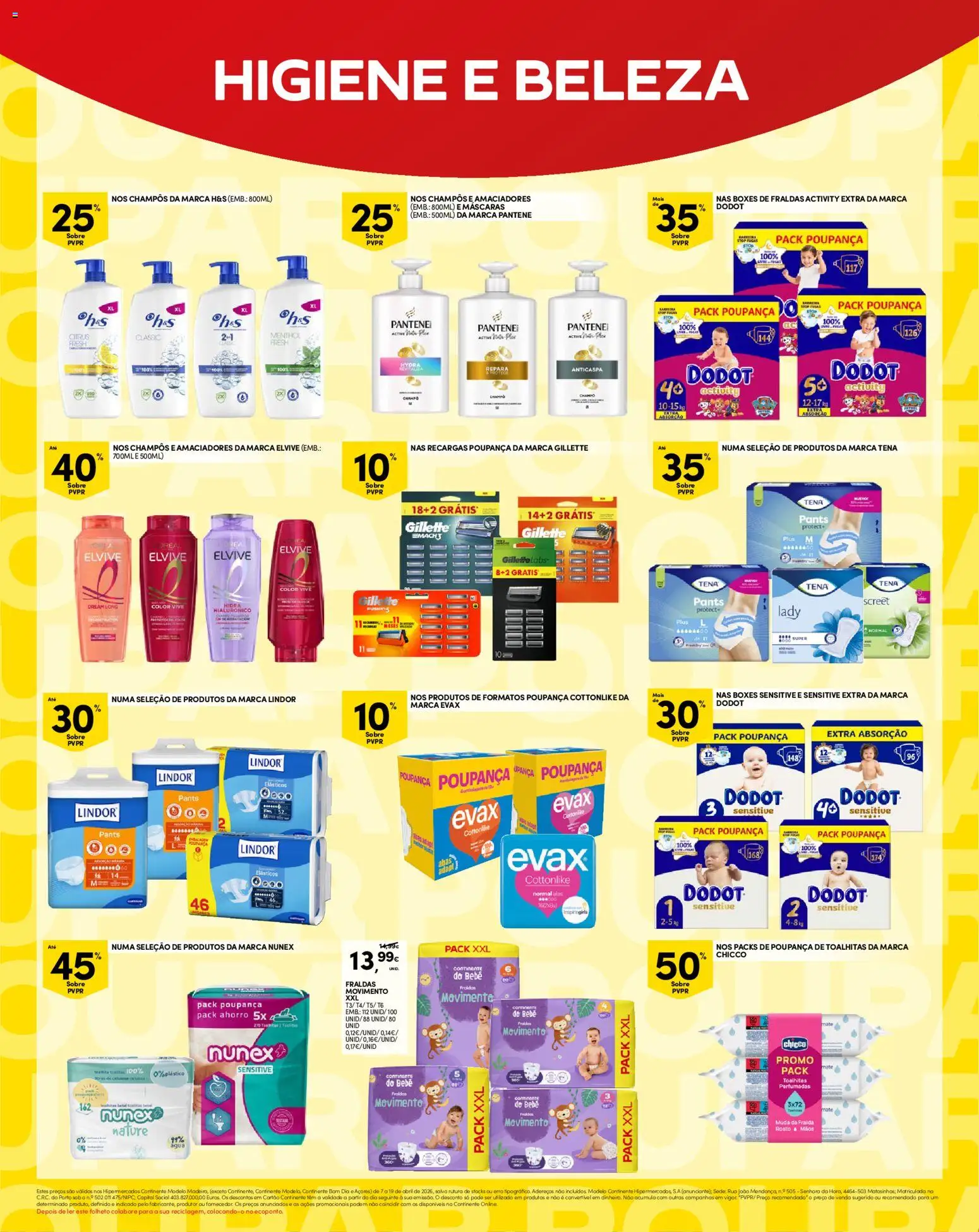 Continente Madeira │ válido de 07.04.2026 | Página: 20 | Produtos: Fraldas, Shampoo