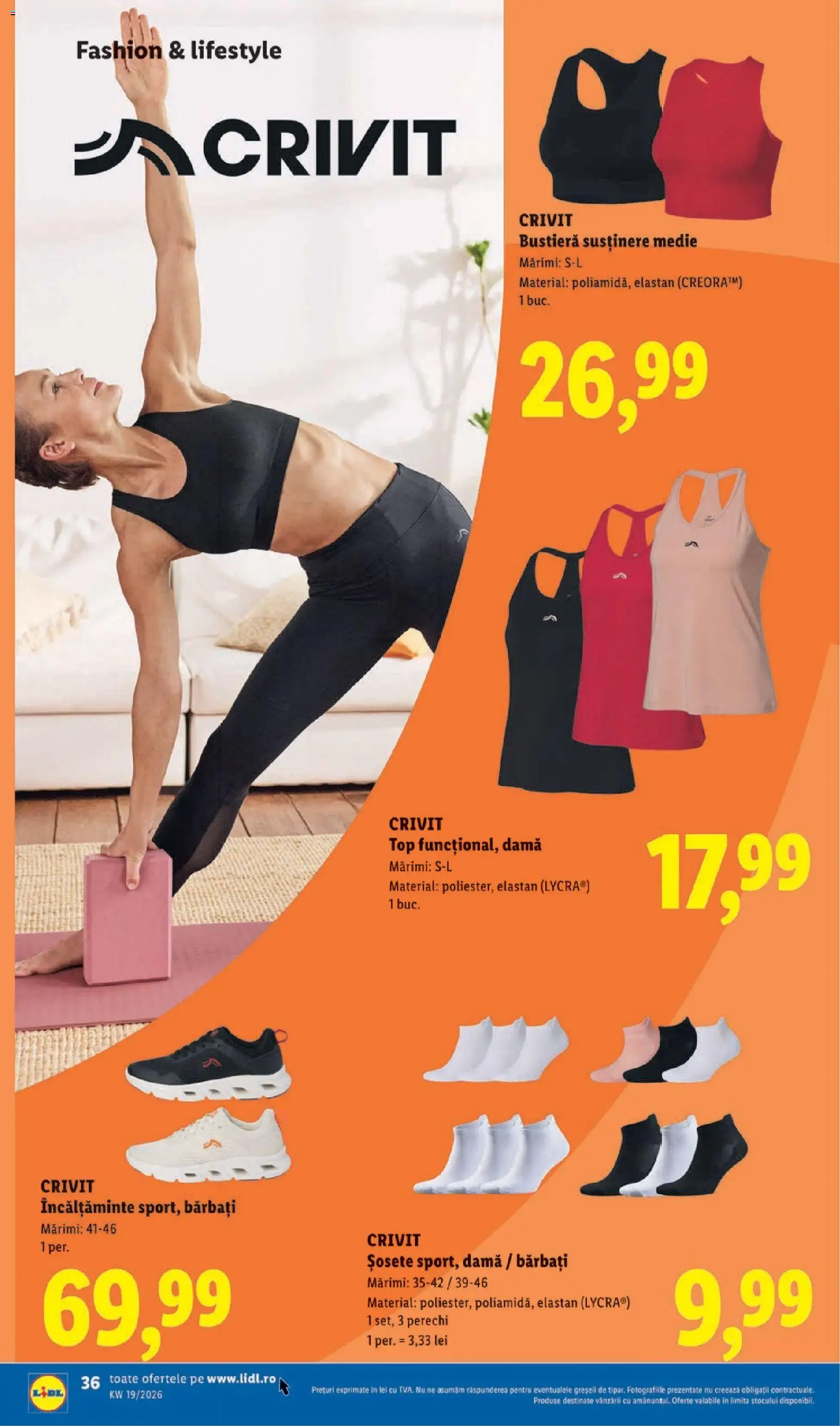 Noul catalog Lidl – valabil de la 04.05.2026 | Pagină: 36 | Produse: Bustieră, Top, Bornoz takımı, Șosete
