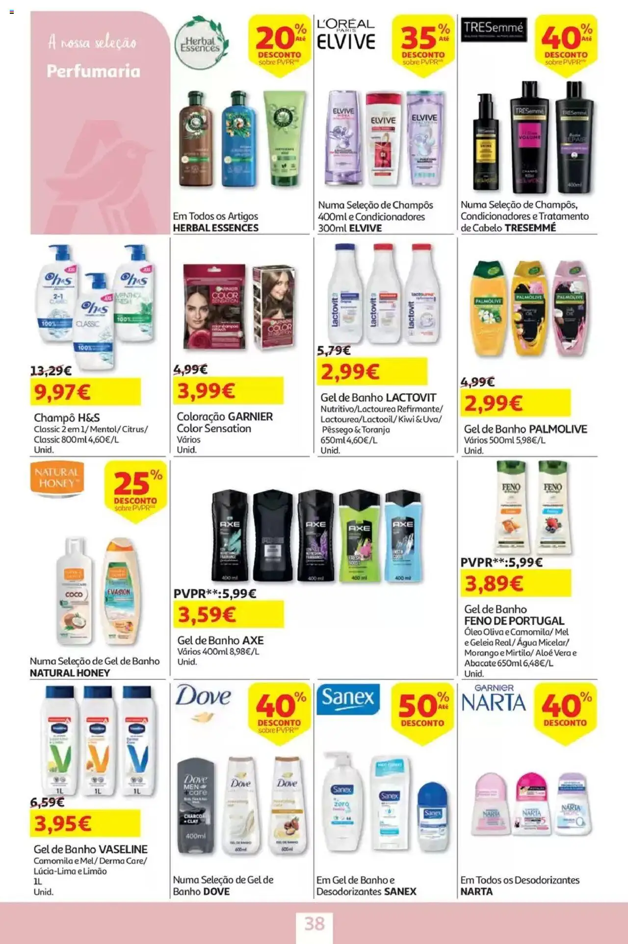 Auchan - Folheto Viagem e Praia │ válido de 02.06.2025 | Página: 38 | Produtos: Geleia, Shampoo, Gel de banho, Banho