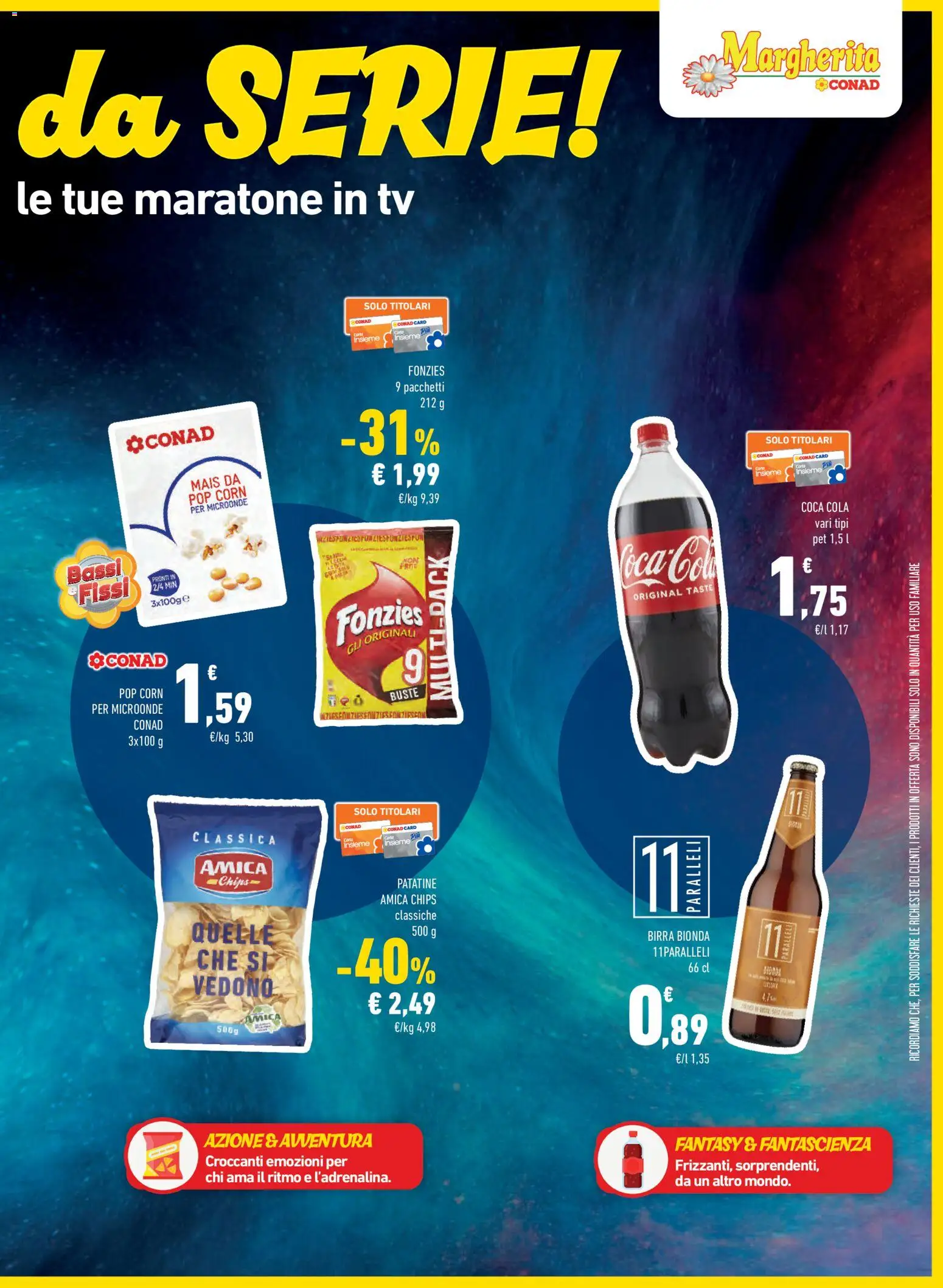 Volantino Conad del 19.11.2025 | Pagina: 15 | Prodotti: Patatine, Mais, Pop corn, Coca Cola