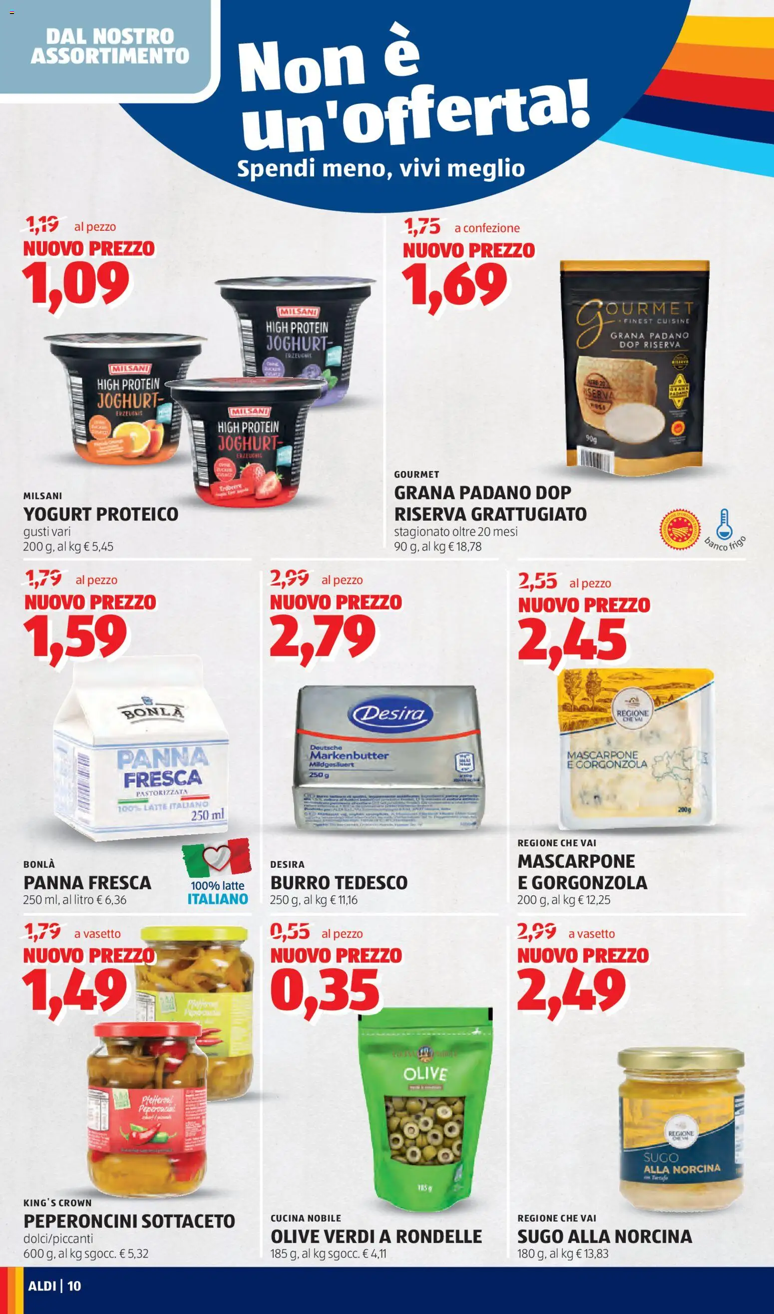 Volantino Aldi del 02.02.2026 | Pagina: 10 | Prodotti: Olive, Burro, Grana Padano, Mascarpone