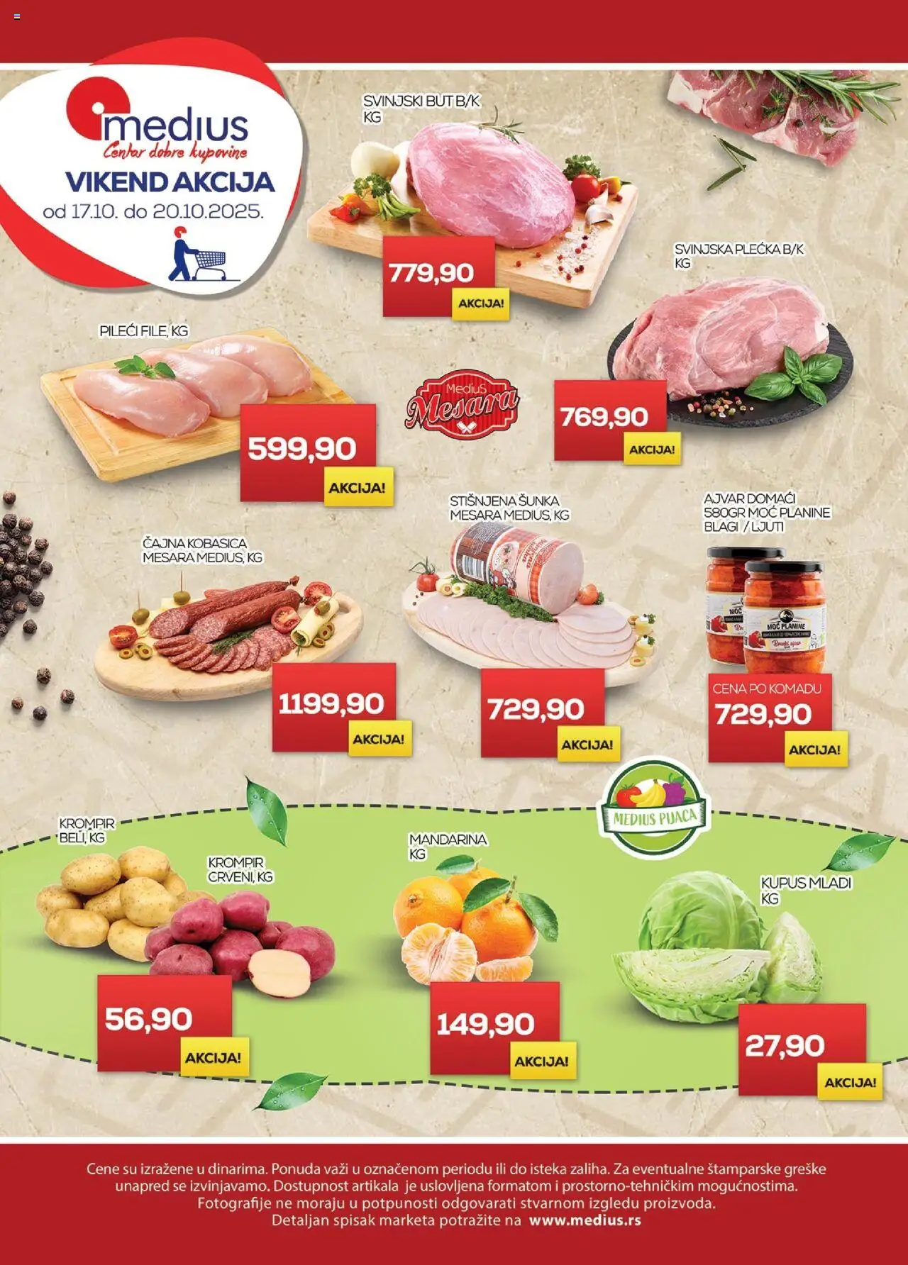 Medius katalog - važi od 17.10.2025 | Strana: 1 | Proizvode: Krompir, Kupus, Šunka, Kobasica