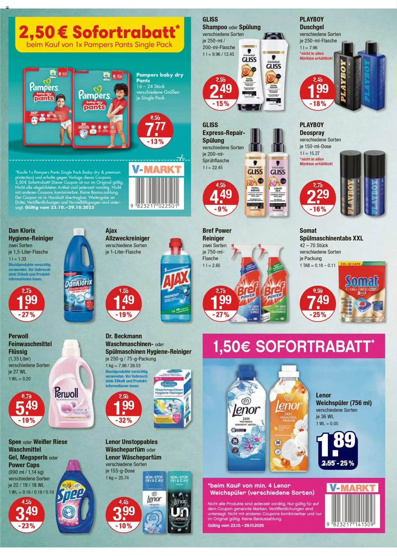 V-Markt - München – gültig ab 23.10.2025 | Seite: 10 | Produkte: Lenor, Spülung, Duschgel, Spülmaschinentabs