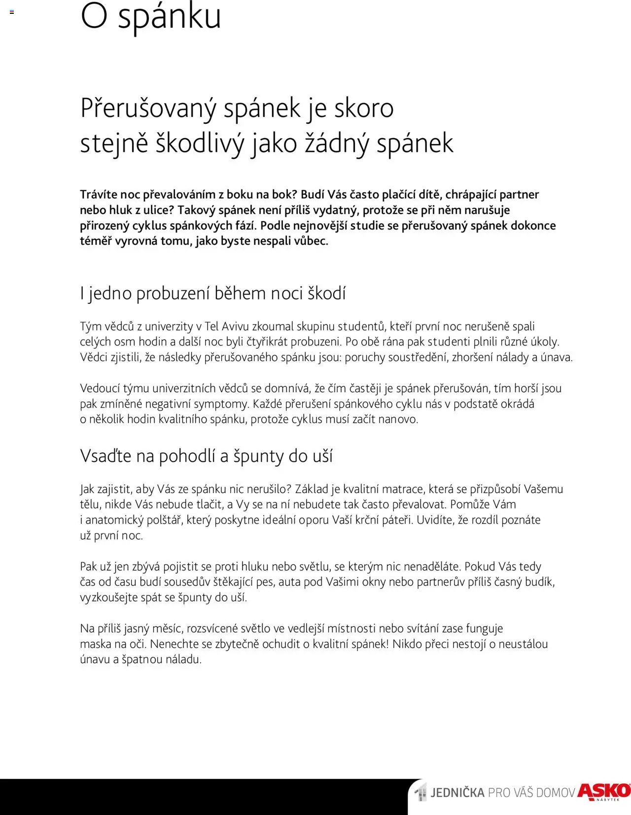 ASKO nábytek leták - Matrace Curem od 06.02.2025 | Strana: 3 | Produkty: Špunty do uší, Maska