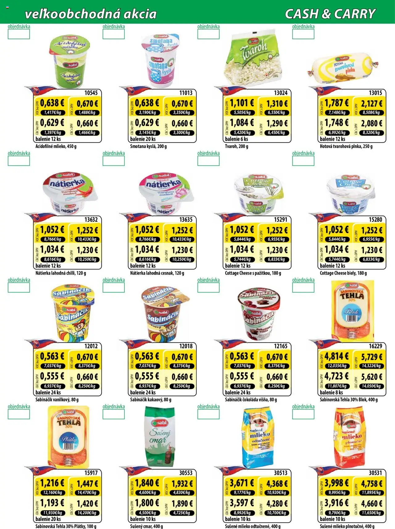 Milk Agro Cash & Carry │ platný od 30.07.2025 | Strana: 2 | Produkty: Mlieko, Smotana, Tvaroh, Sušené mlieko
