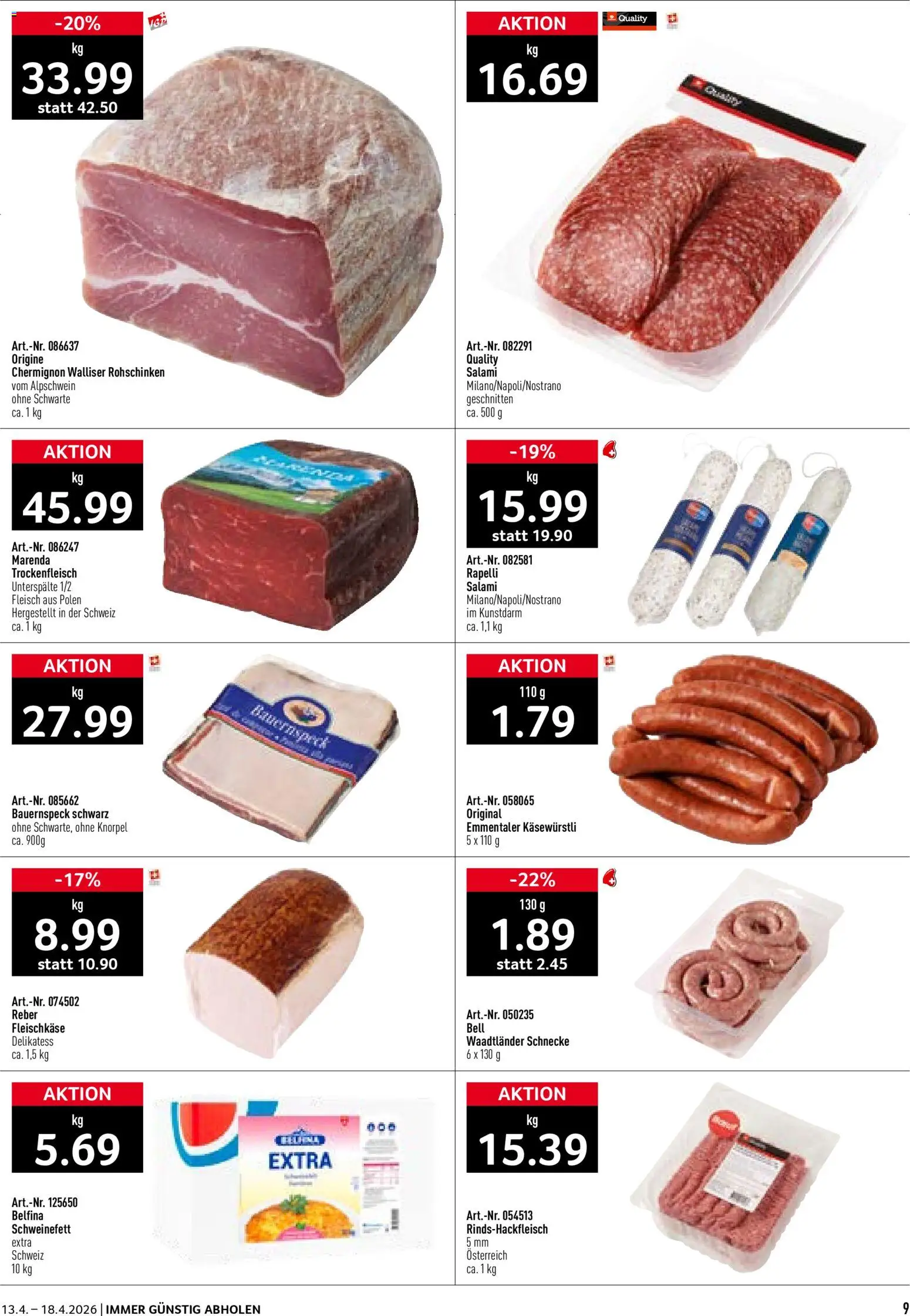 Prodega aktionen – gültig ab 13.04.2026 | Seite: 9 | Produkte: Salami