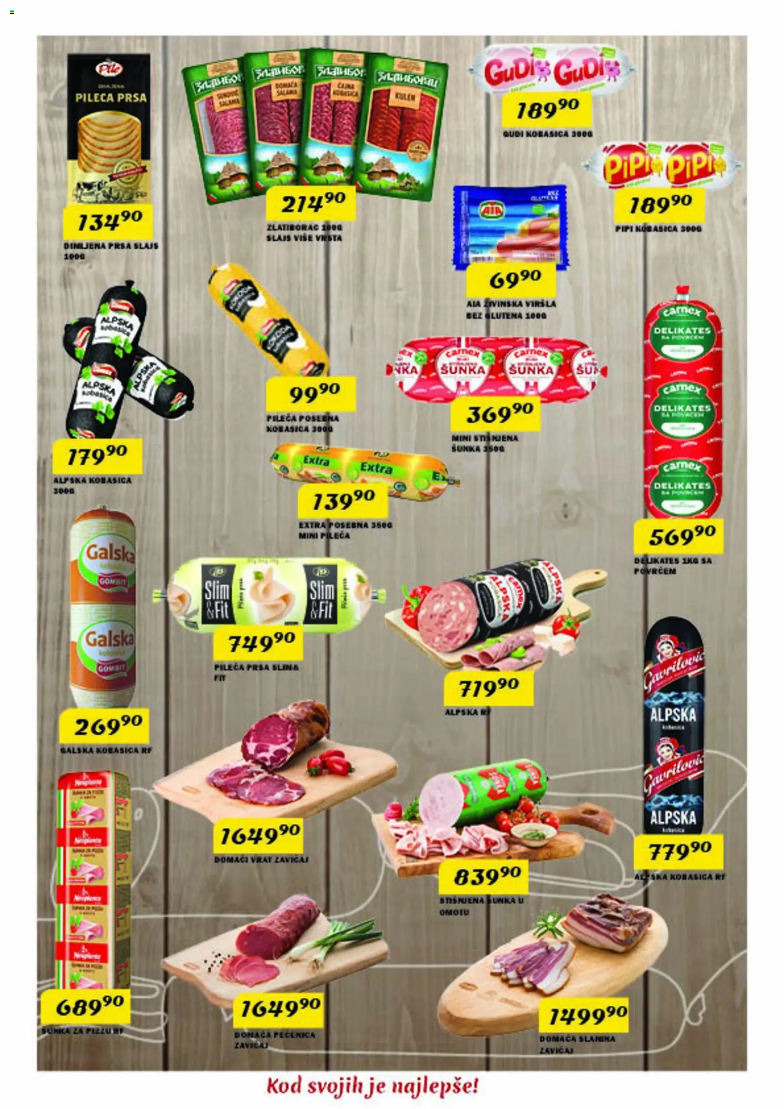 VP Dima katalog - važi od 12.03.2026 | Strana: 5 | Proizvode: Pileća prsa, Šunka, Slanina, Kobasica