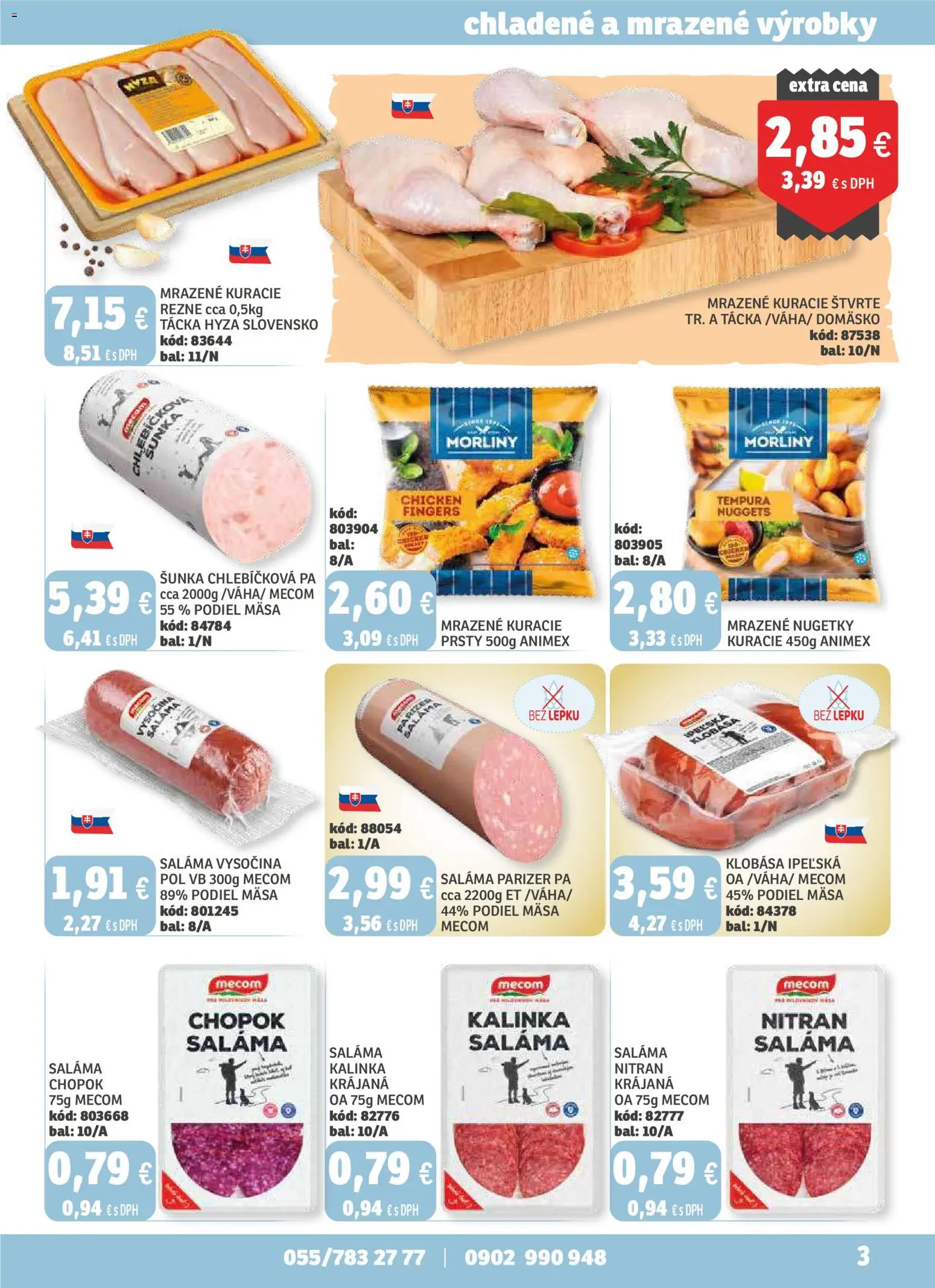 Nové Labaš akcie – leták je platný od 14.11.2025 | Strana: 3 | Produkty: Saláma, Šunka, Klobása, Kuracie rezne