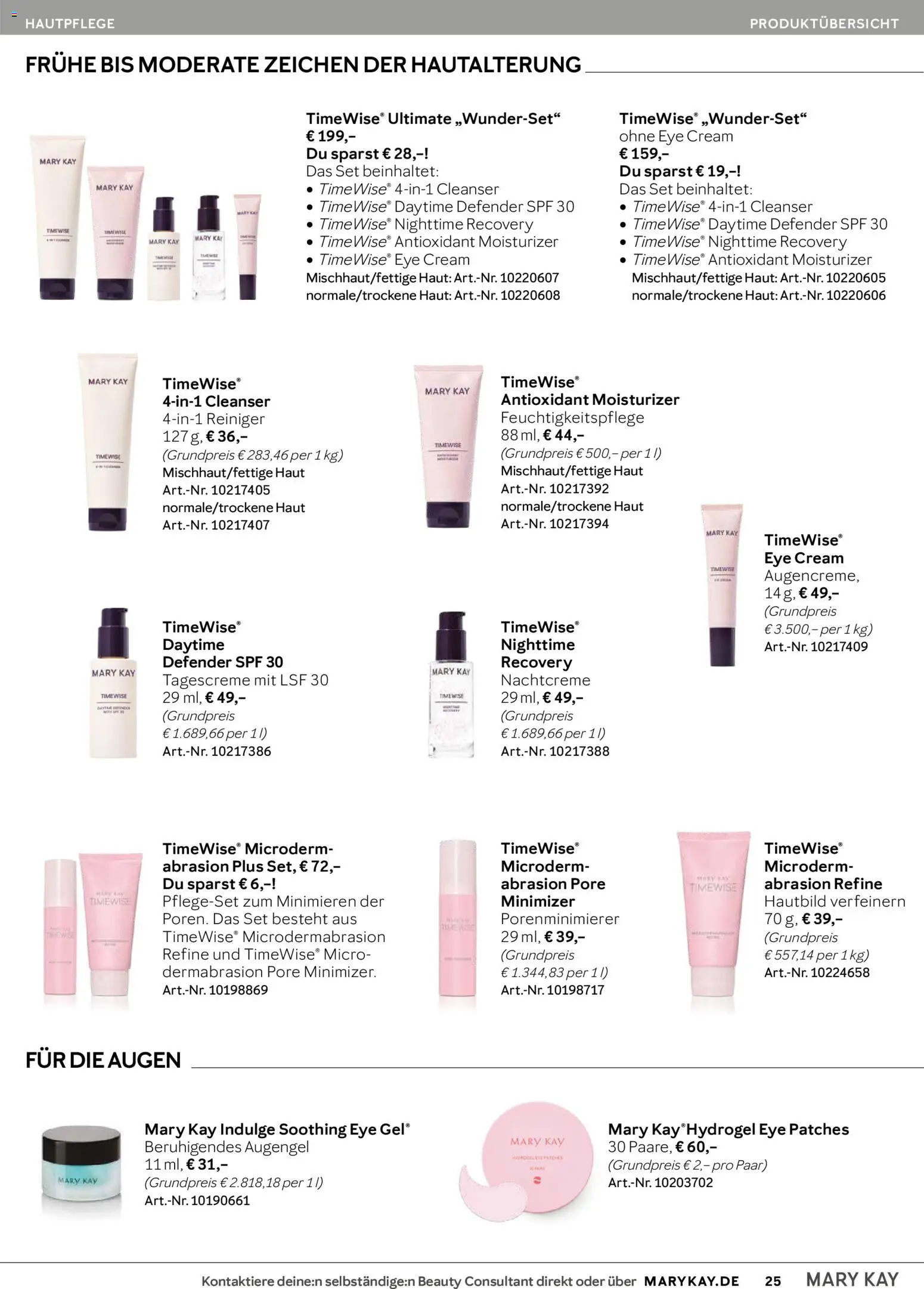 Mary Kay Katalog – gültig ab 15.04.2026 | Seite: 25 | Produkte: Tagescreme, Nachtcreme, Augengel