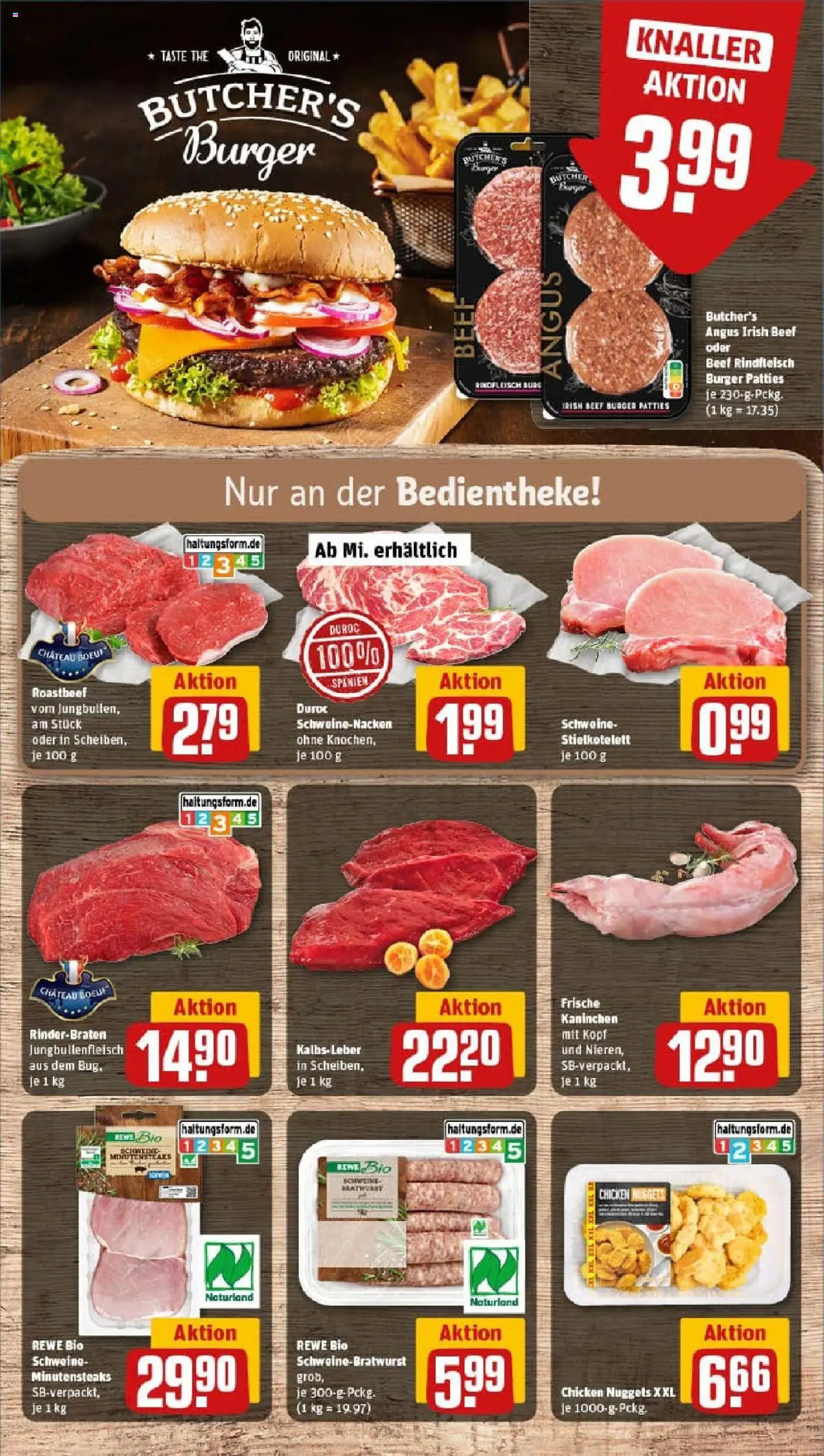 Rewe prospekt Münster / Geist	 – gültig ab 06.10.2025 | Seite: 8 | Produkte: Rinderbraten, Kaninchen, Burger, Roastbeef