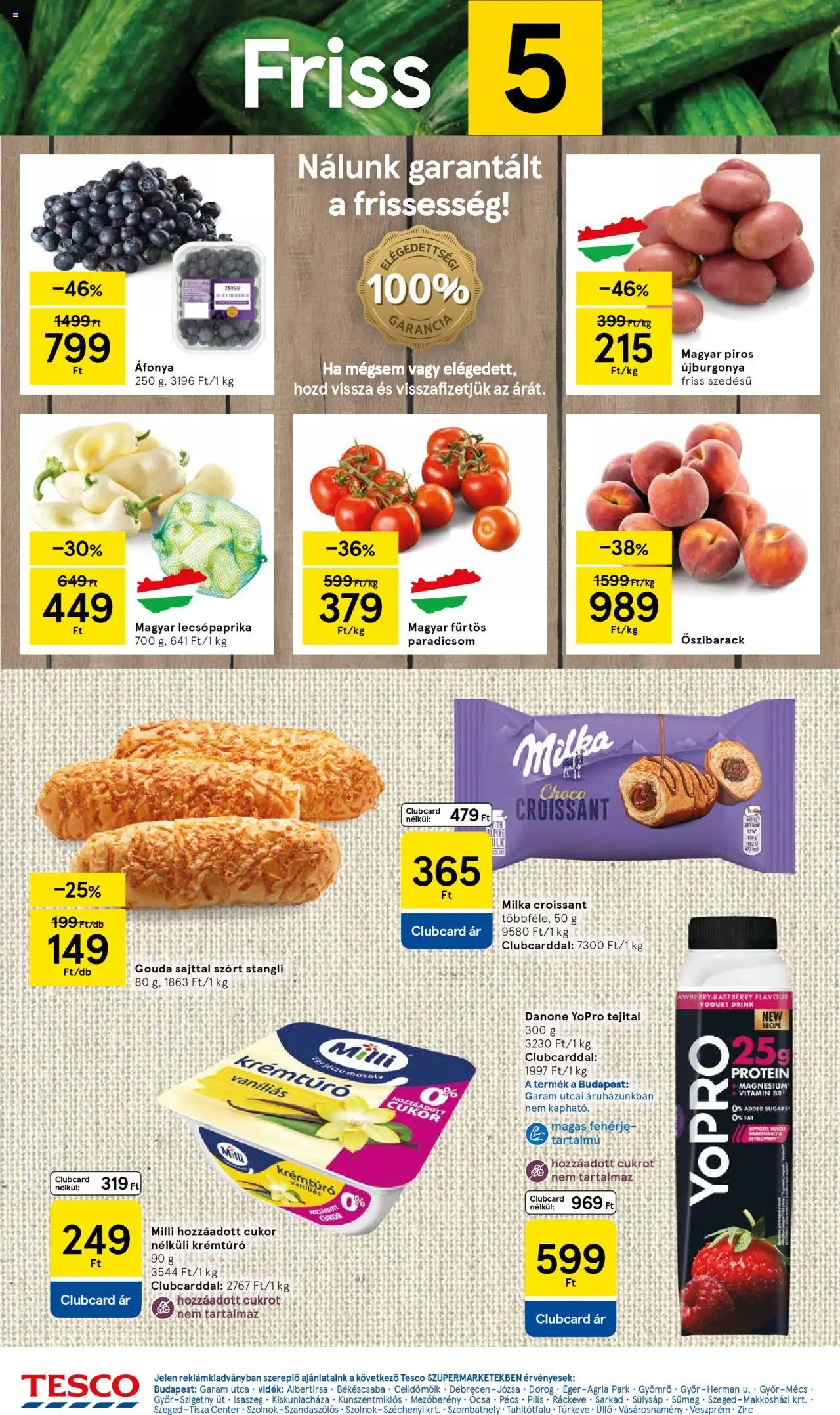Tesco akciós ujság - amely érvényes a következő dátumtól: 07.08.2025 | Oldal: 2 | Termékek: Croissant, Protein, Paradicsom, Cukor