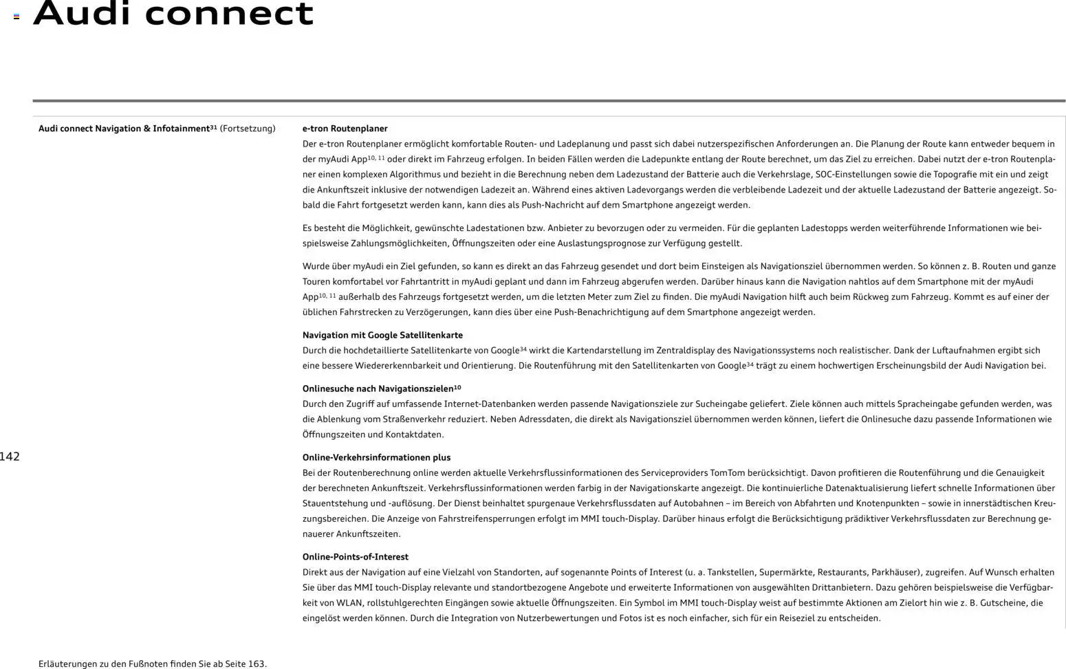 Audi  A6 e-tron – gültig ab 01.10.2025 | Seite: 142 | Produkte: Navigation, Telefon, Radio