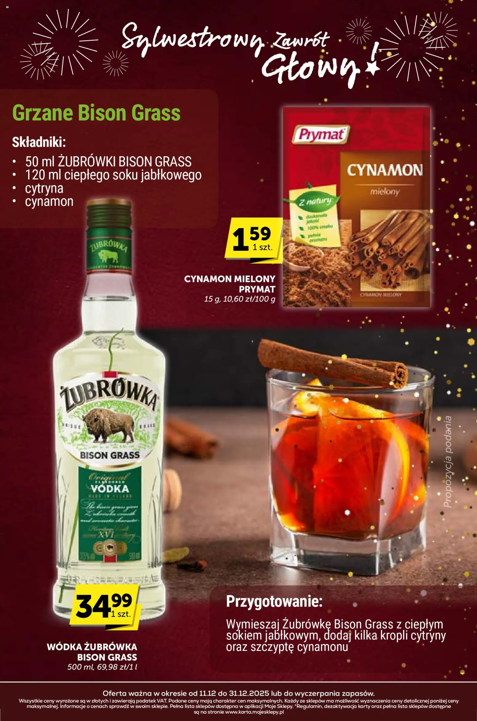 Groszek Gazetka - Sylwestrowy Zawrót Głowy od 11.12.2025 | Strona: 12 | Produkty: Cytryna, Cynamon, Cytryny, Vodka