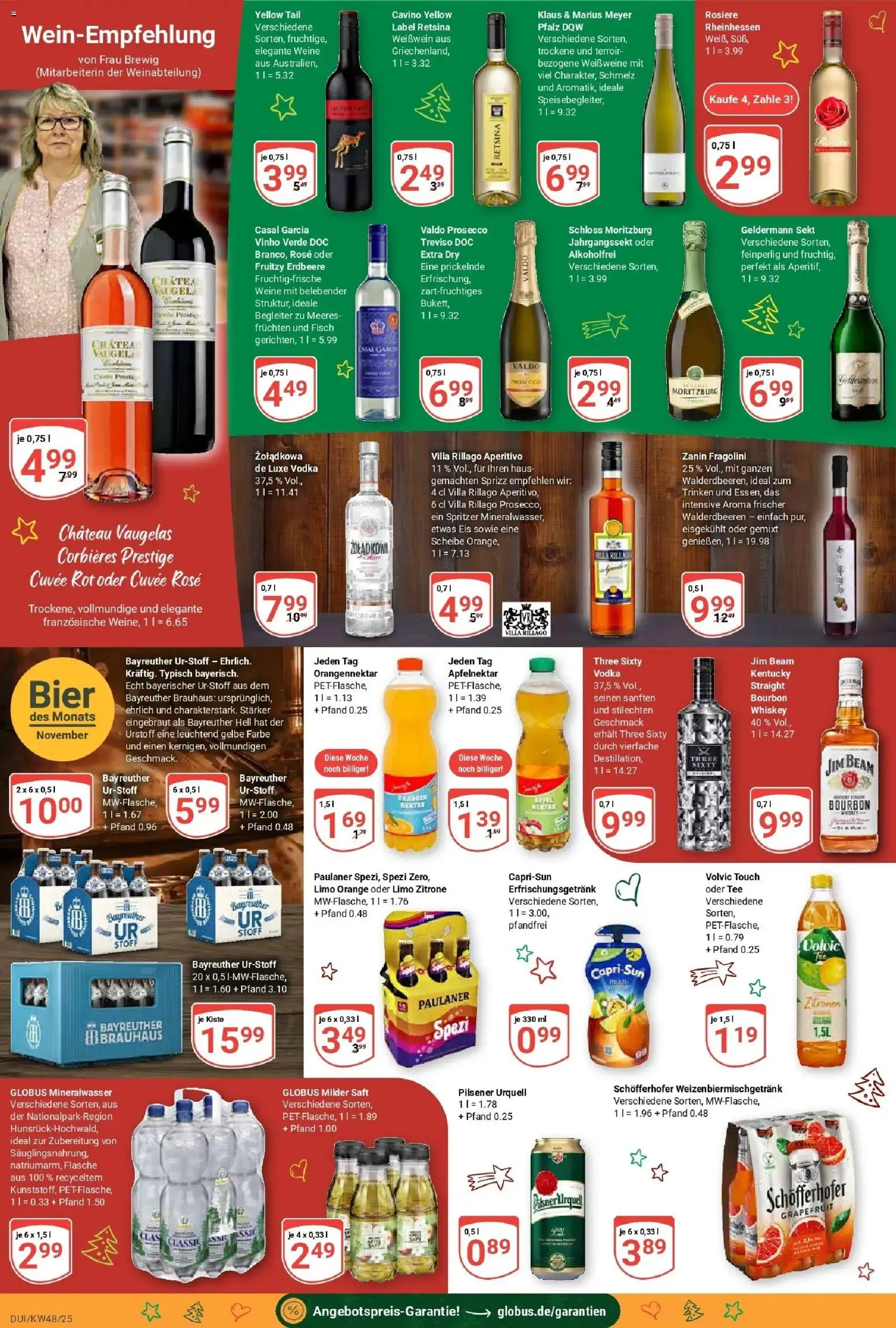 Globus prospekt Duisburg	 – gültig ab 23.11.2025 | Seite: 16 | Produkte: Sekt, Volvic touch, Fisch, Eis