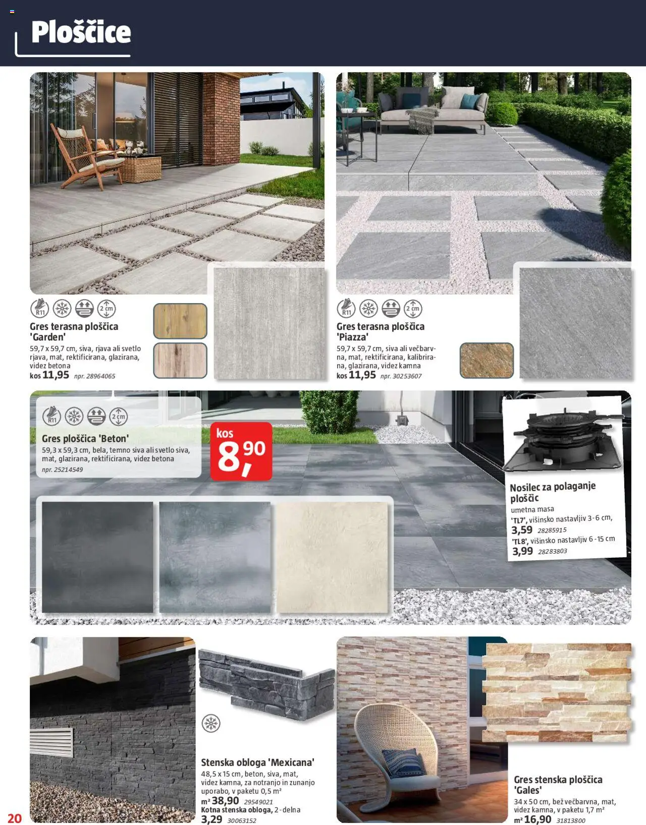 Bauhaus katalog │ velja od 31.07.2025 | Stran: 20 | Izdelki: Kos, Ploščice