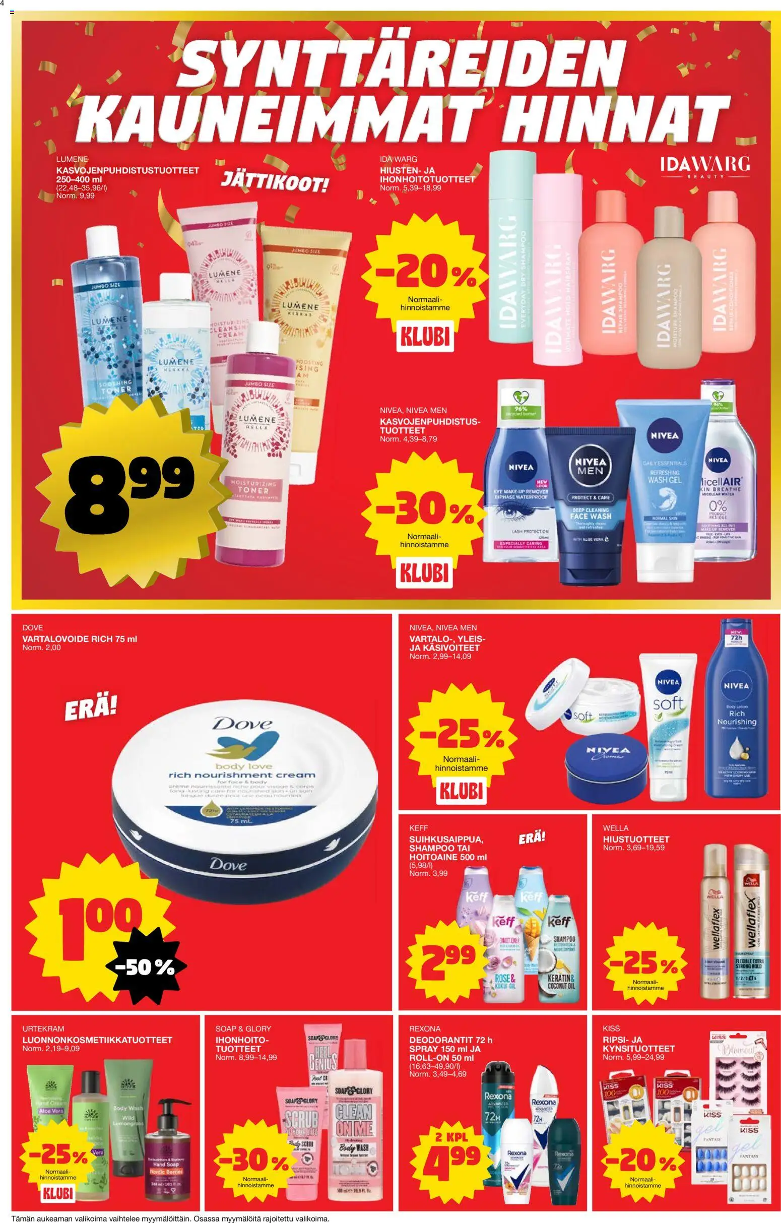 Tokmanni tarjoukset – voimassa 27.10.2025 alkaen | Sivu: 4 | Tuotteet: Hella, Shampoo, Hoitoaine, Vartalovoide