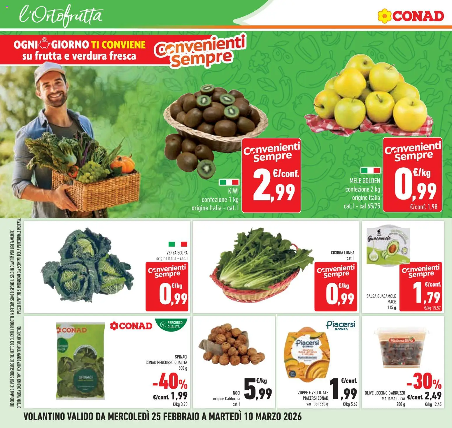 Volantino Conad del 25.02.2026 | Pagina: 8 | Prodotti: Mele, Frutta, Salsa, Olive