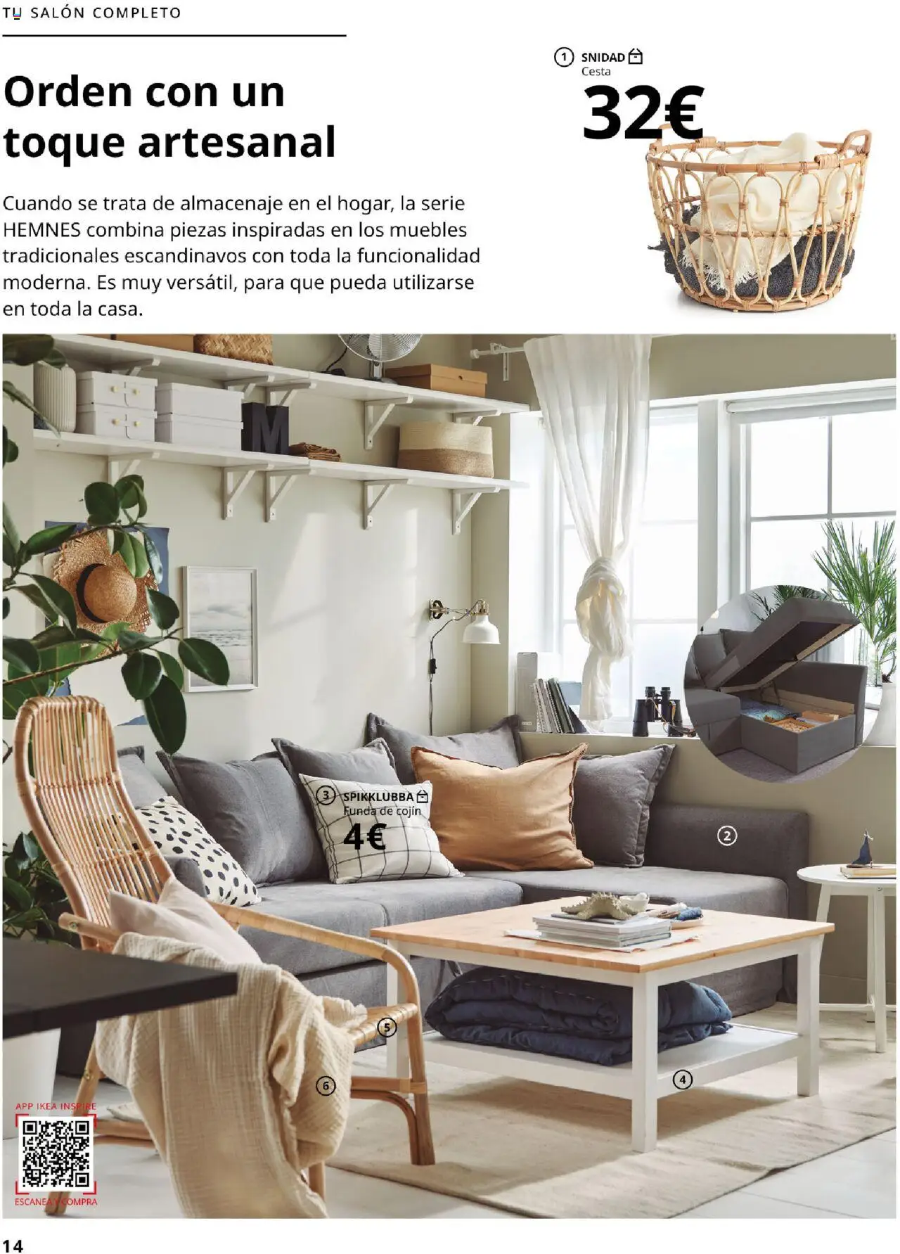 Catálogo IKEA Salones │ válido desde el 17.02.2025 | Página: 14 | Productos: Muebles, Funda de cojín, Almacenaje, Cesta