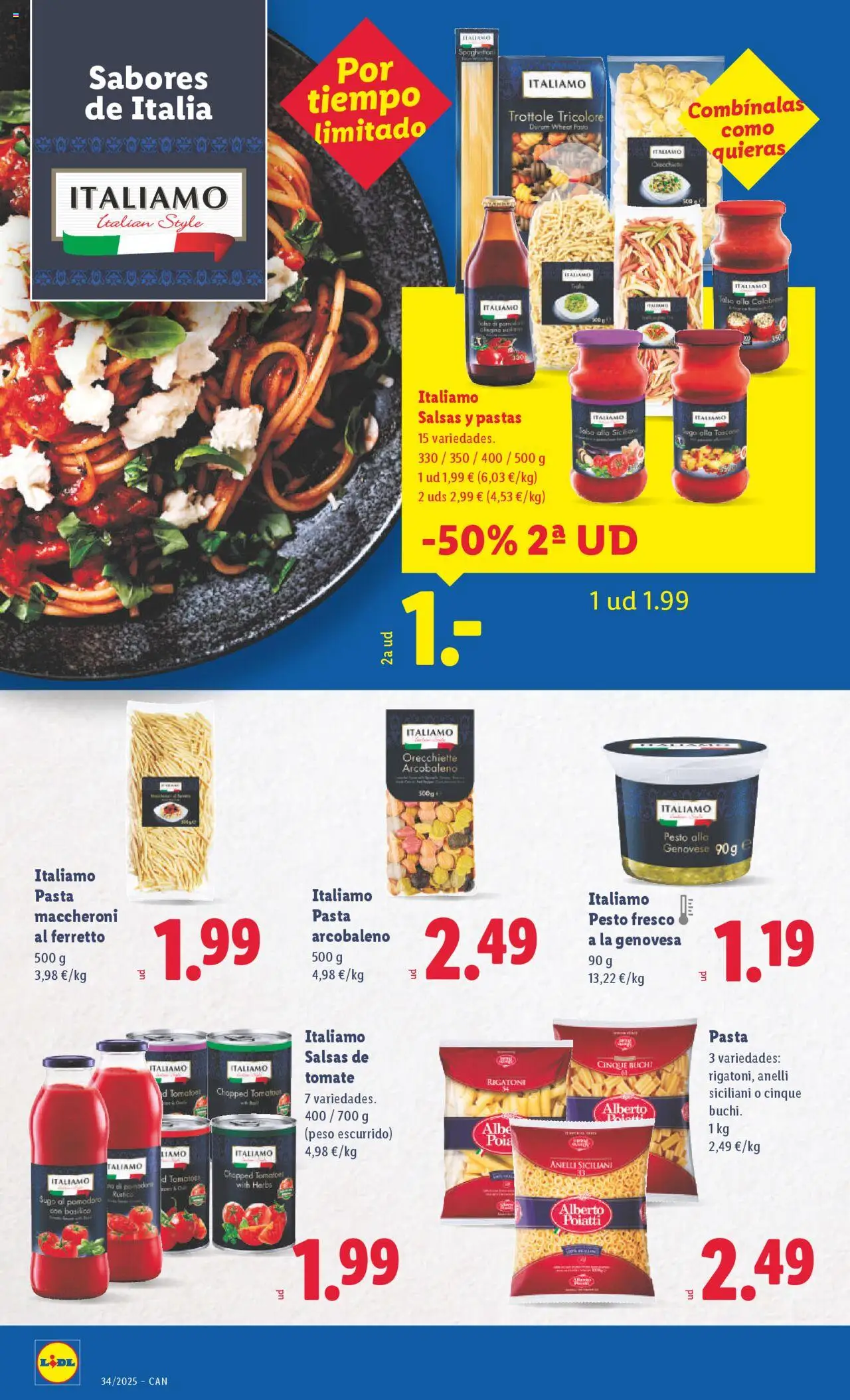 Lidl - Canarias │ válido desde el 18.08.2025 | Página: 28 | Productos: Pasta, Peso