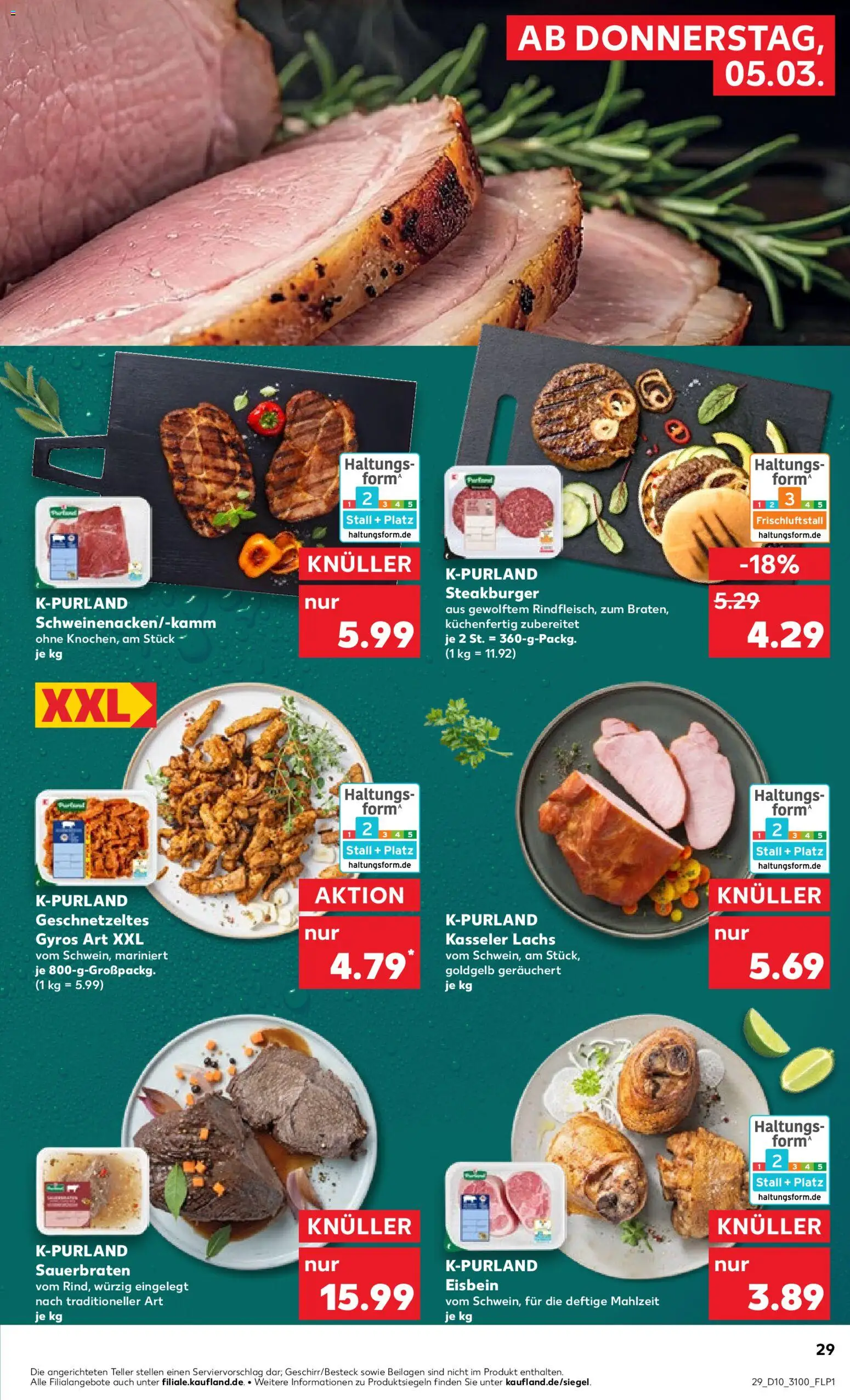 Kaufland Prospekt Leipzig	 – gültig ab 05.03.2026 | Seite: 29 | Produkte: Burger, Gyros, Lachs, Steak
