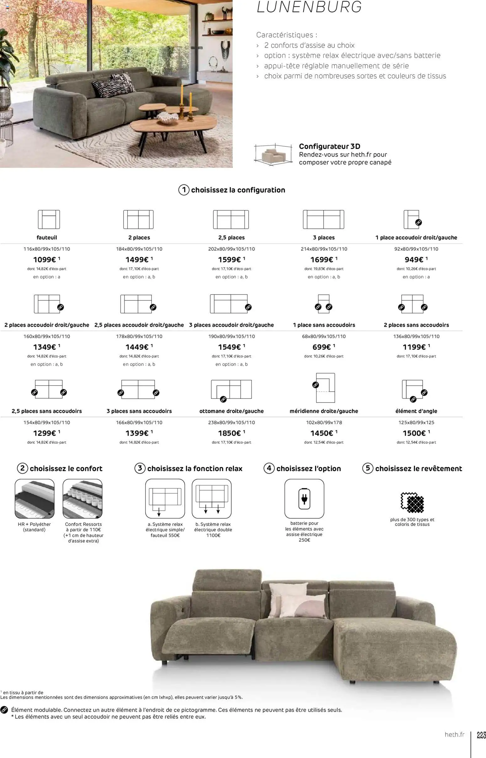 {H1} | Page: 223 | Produits: Canapé, Fauteuil, Batterie