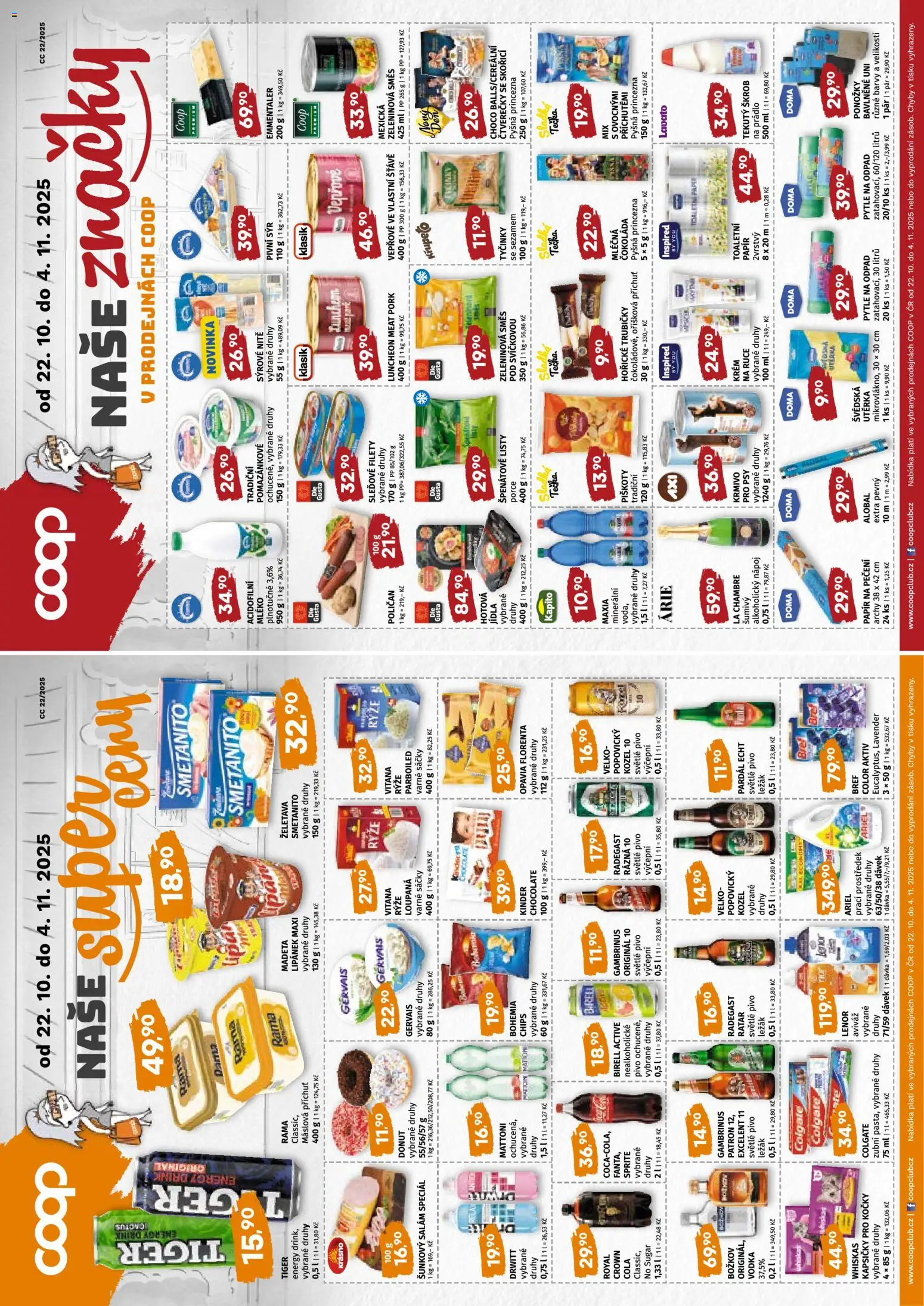 Coop leták - Západočeský region od 22.10.2025 | Strana: 4 | Produkty: Mattoni, Drwitt, Kinder, Papír na pečení