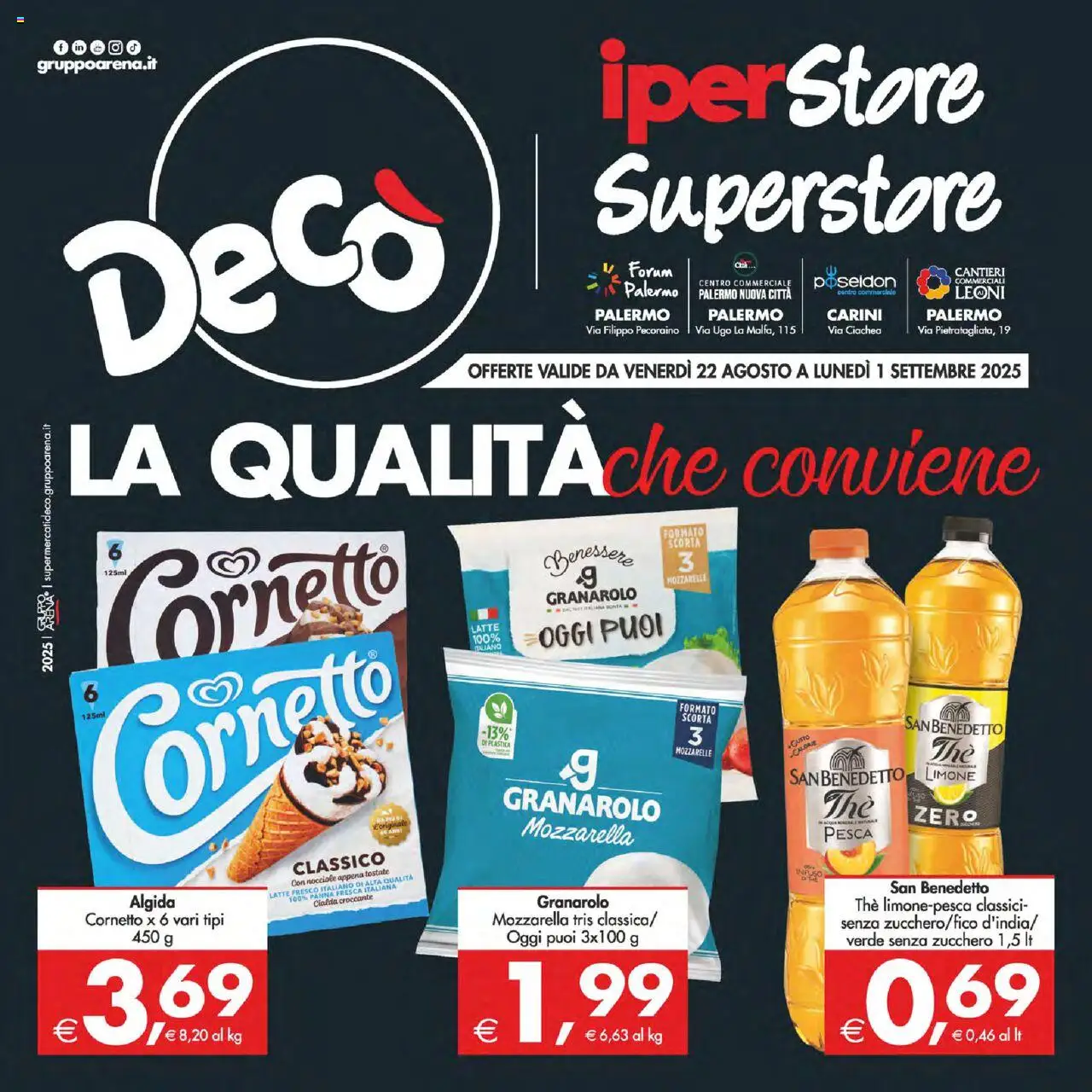Volantino Decò del 22.08.2025 | Pagina: 1 | Prodotti: Latte, Limone, Nocciole, The