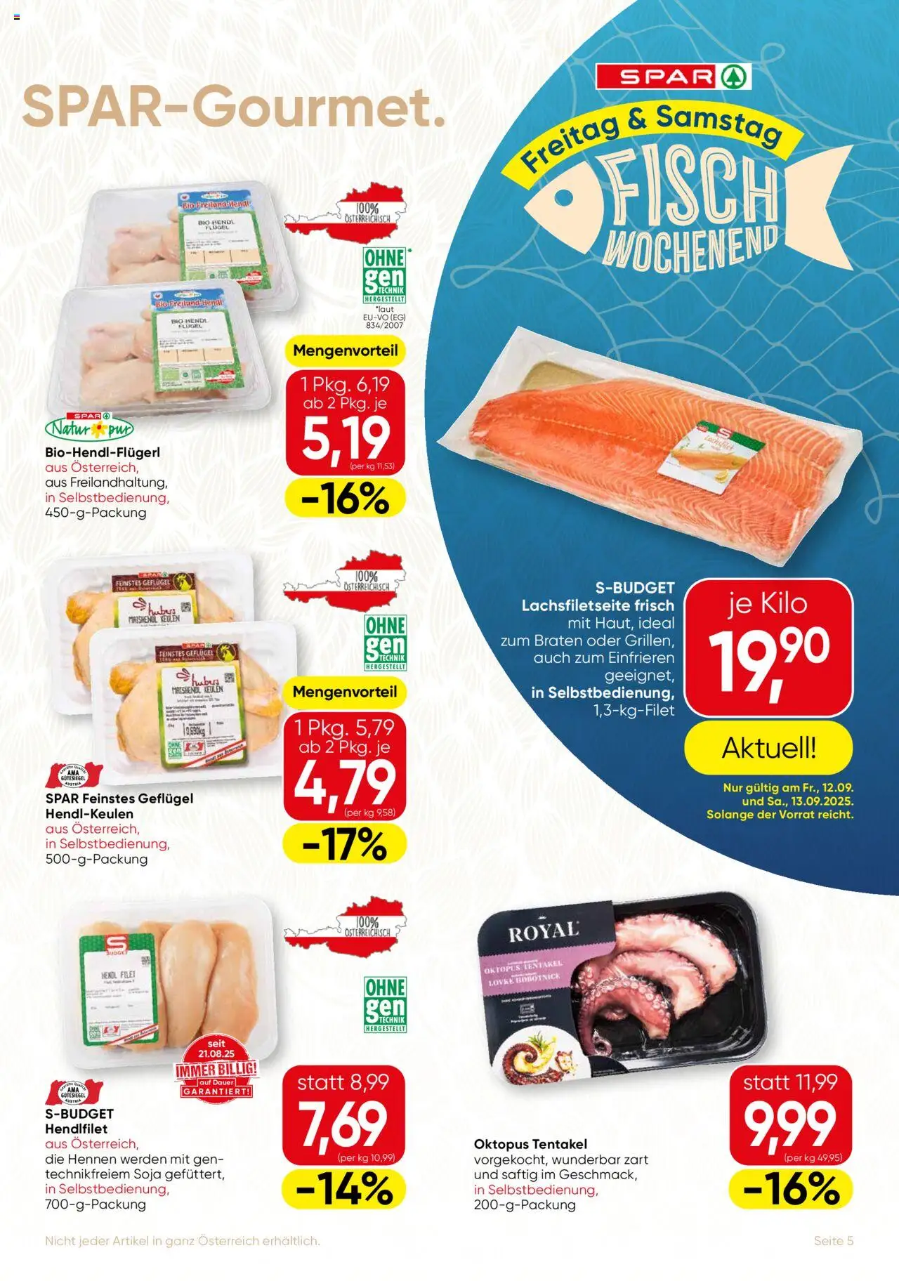 SPAR Gourmet Flugblatt Wien gültig ab 11.09.2025 | Seite: 5 | Produkte: Fisch