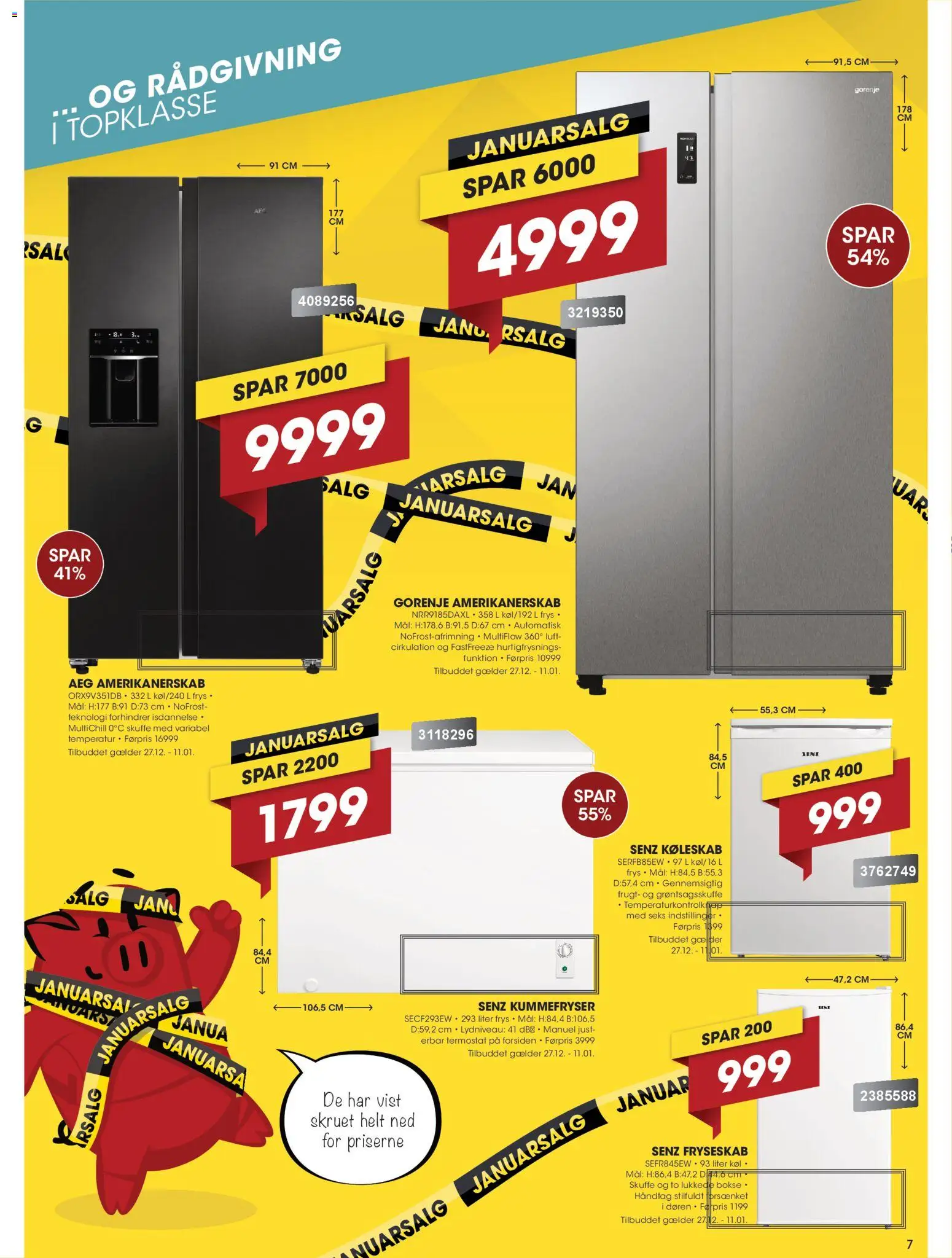 Punkt1 tilbudsavis – gyldig fra 27.12.2025 | Side: 7 | Produkter: Æg, Køleskab