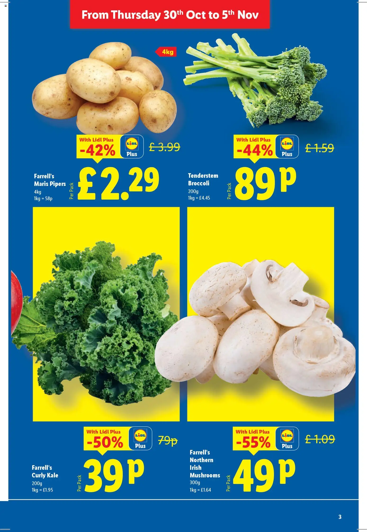 {H1} | Page: 3 | Products: Broccoli, Mushrooms