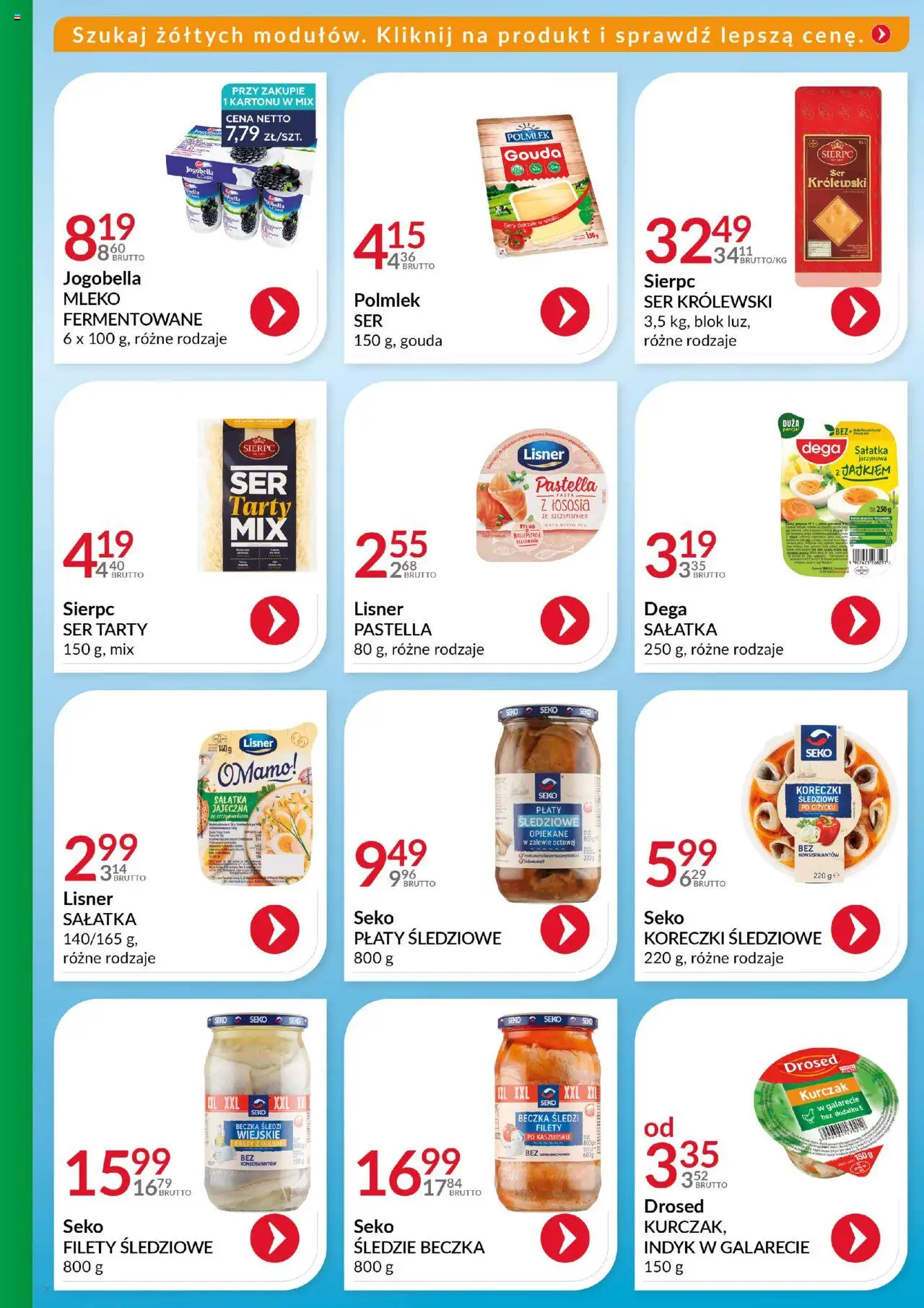 Eurocash Gazetka - Katalog Artykułów Spożywczych od 19.10.2025 | Strona: 7 | Produkty: Kurczak, Mleko, Indyk w galarecie, Sałatka