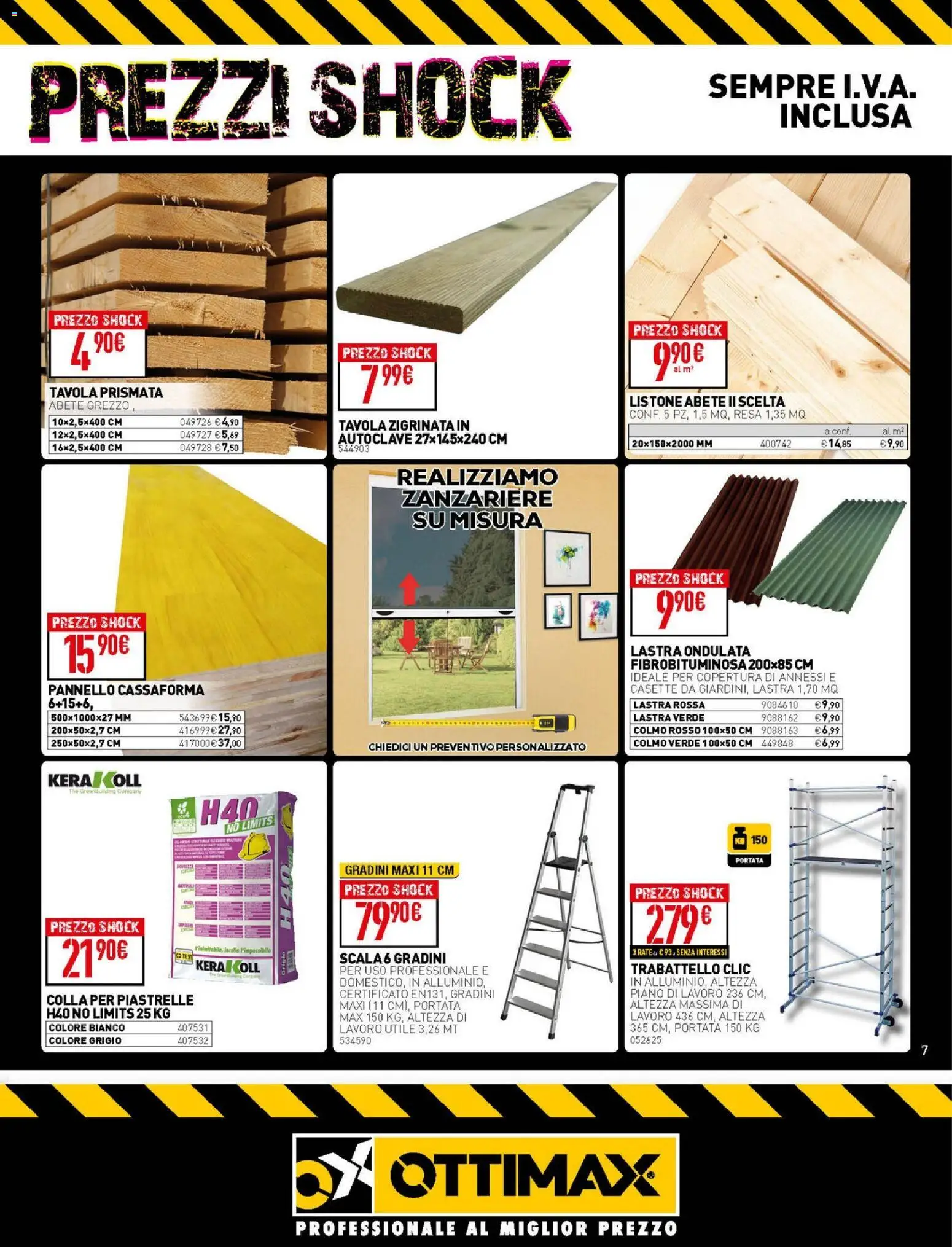 Volantino Ottimax del 05.03.2026 | Pagina: 7 | Prodotti: Piastrelle, The, Colla, Scala