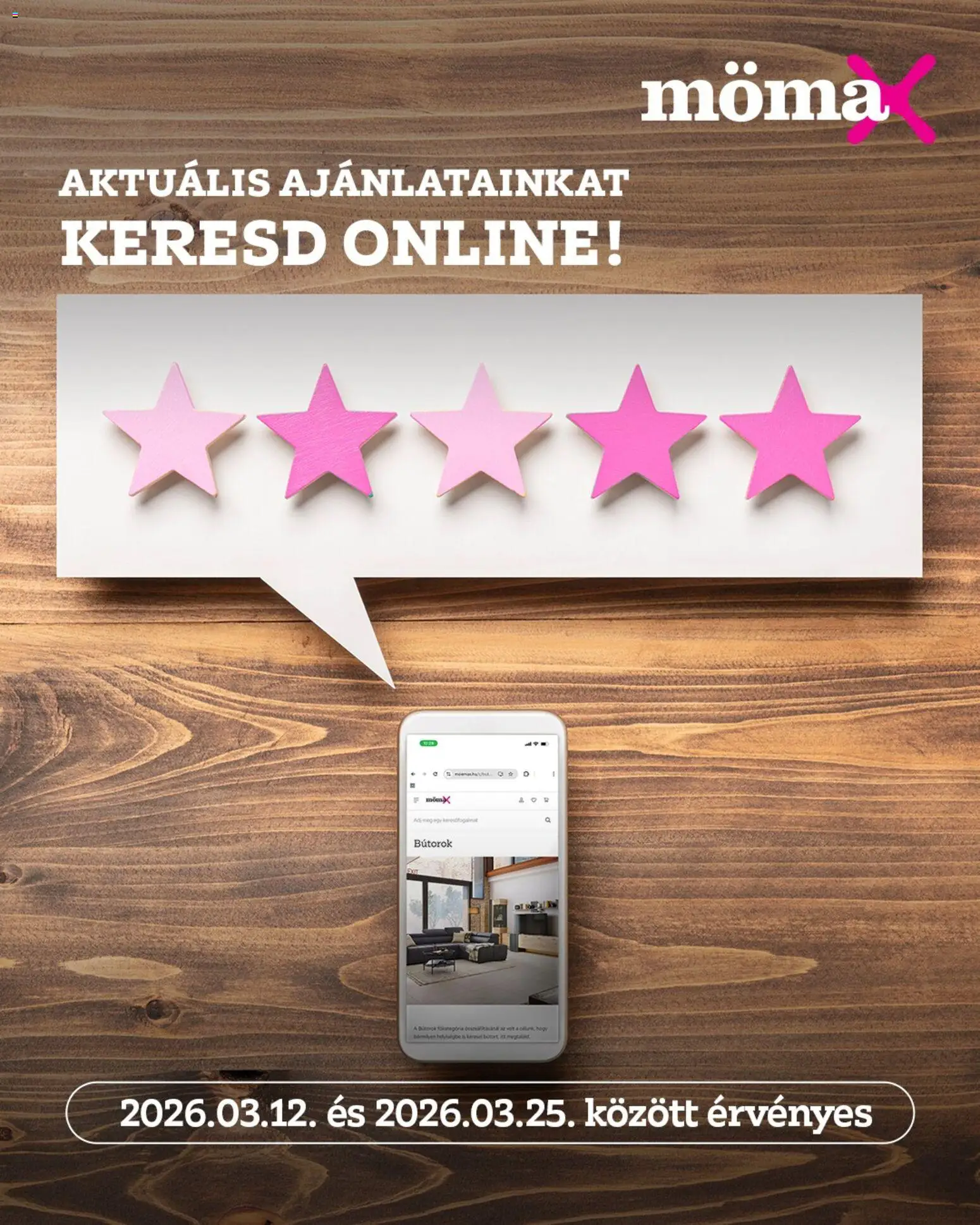 Mömax akciós ujság - amely érvényes a következő dátumtól: 12.03.2026 | Oldal: 1