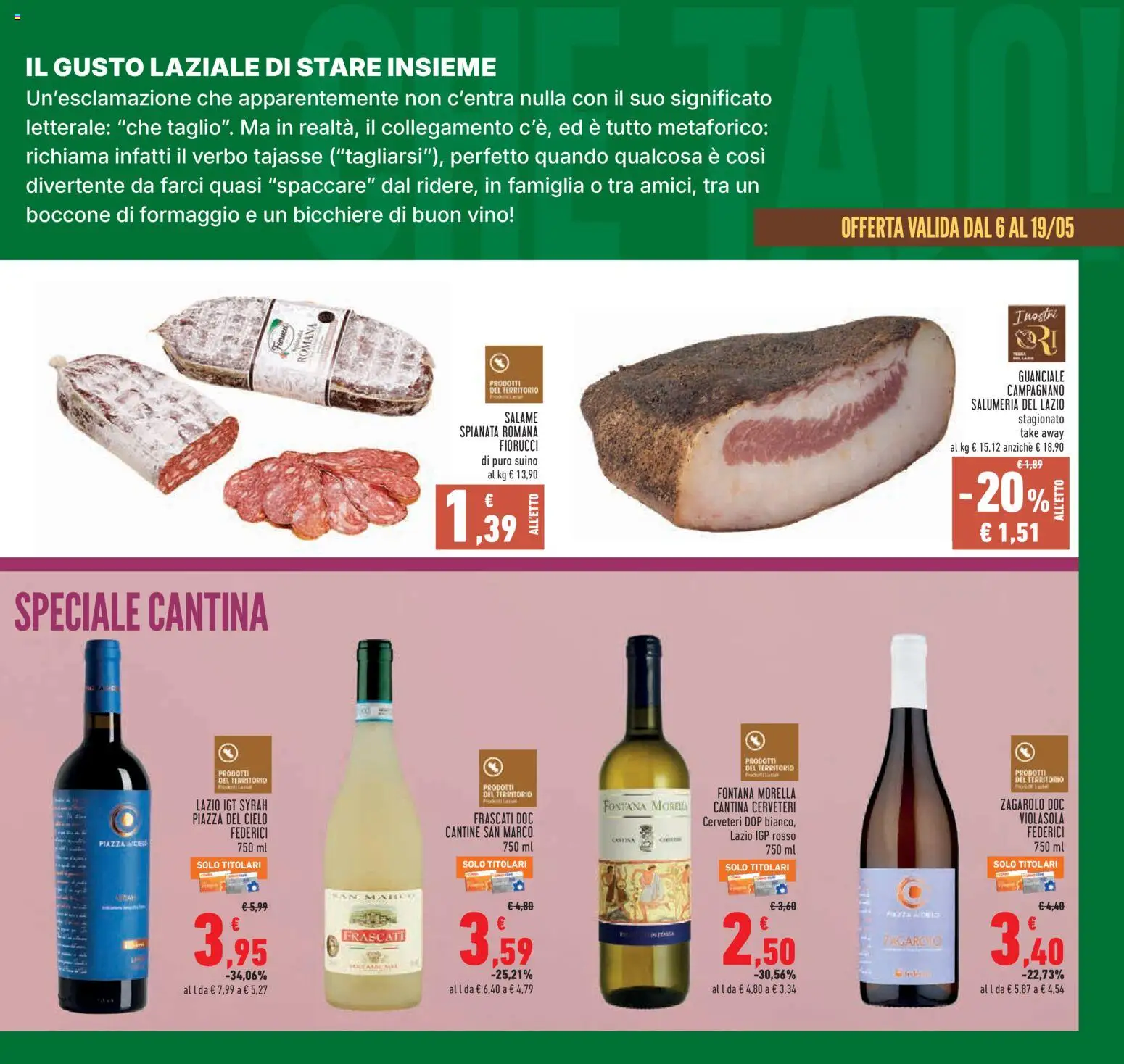 Volantino Conad del 06.05.2026 | Pagina: 5 | Prodotti: Salame, Formaggio, Vino, Guanciale
